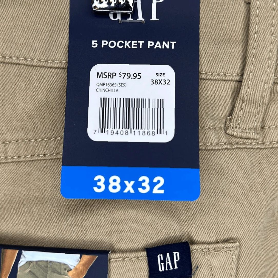 Gap VINTAGE Gap Men’s 5 Pocket Khaki Pants Slim Fit 38x32 Tan Khakis Mens Regular Inseam 32 NEW Size US 38 / EU 54 - 4 Thumbnail