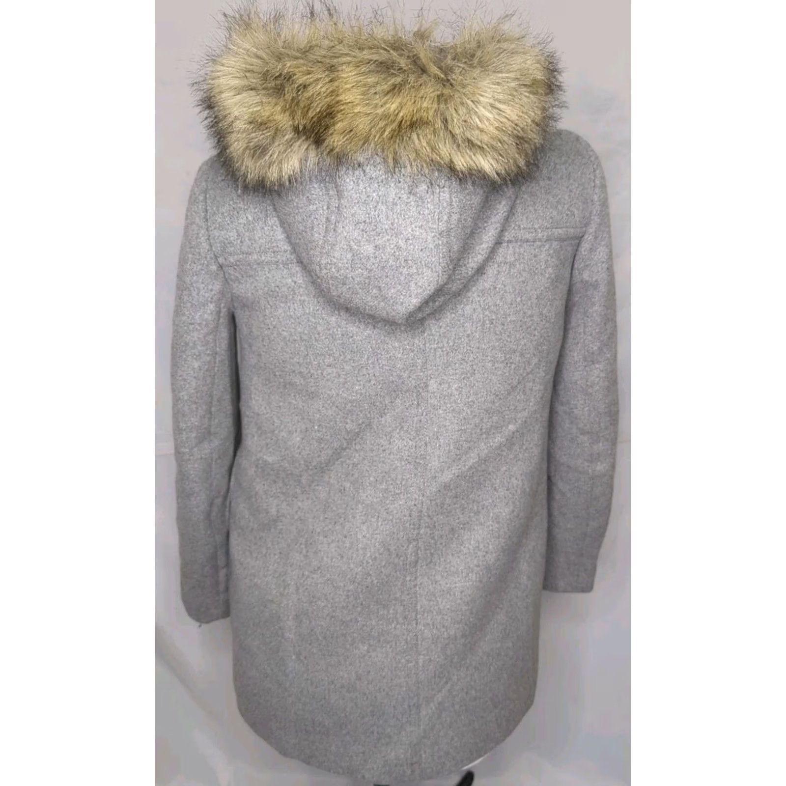 J.Crew J.CREW Vail Parka Coat Womens Winter Grey 6 Small Medium Hooded Wool Fur Ruff Size M / US 6-8 / IT 42-44 - 7 Thumbnail