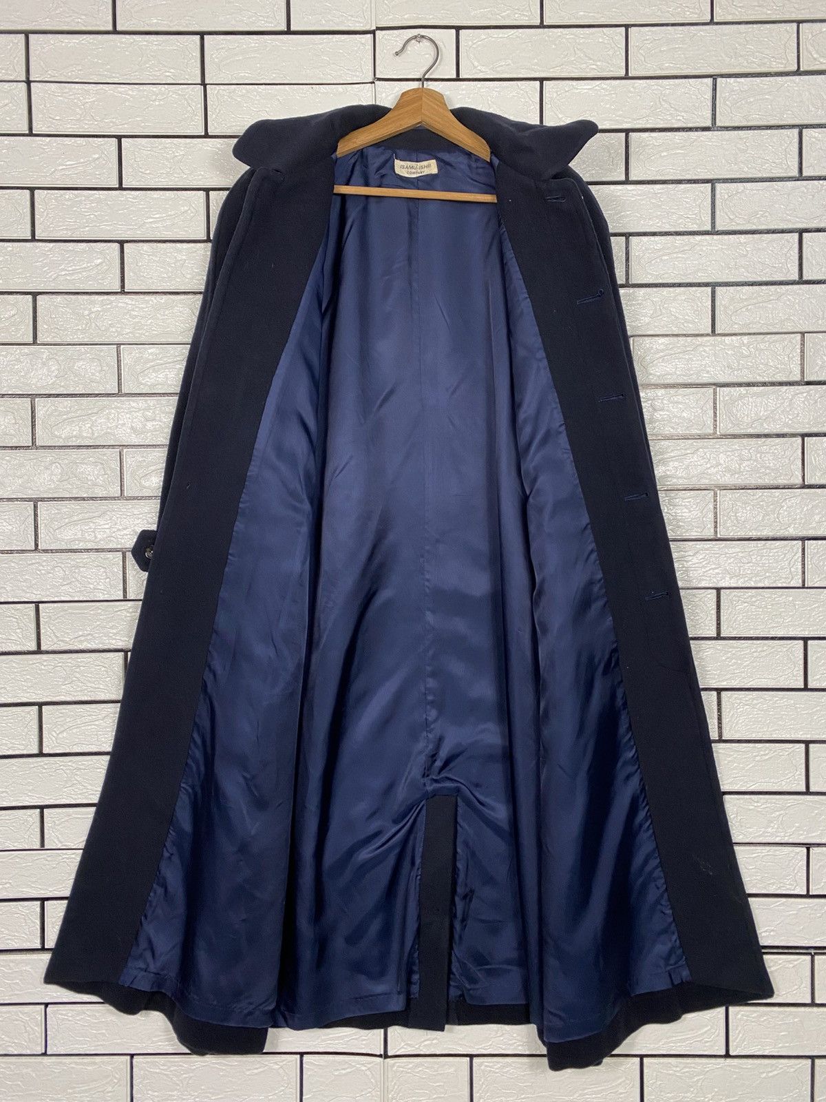 Isamu Katayama Backlash 📌Vintage Wool Overcoat Isamu Ishii Company Herringbone Size US M / EU 48-50 / 2 - 15 Thumbnail