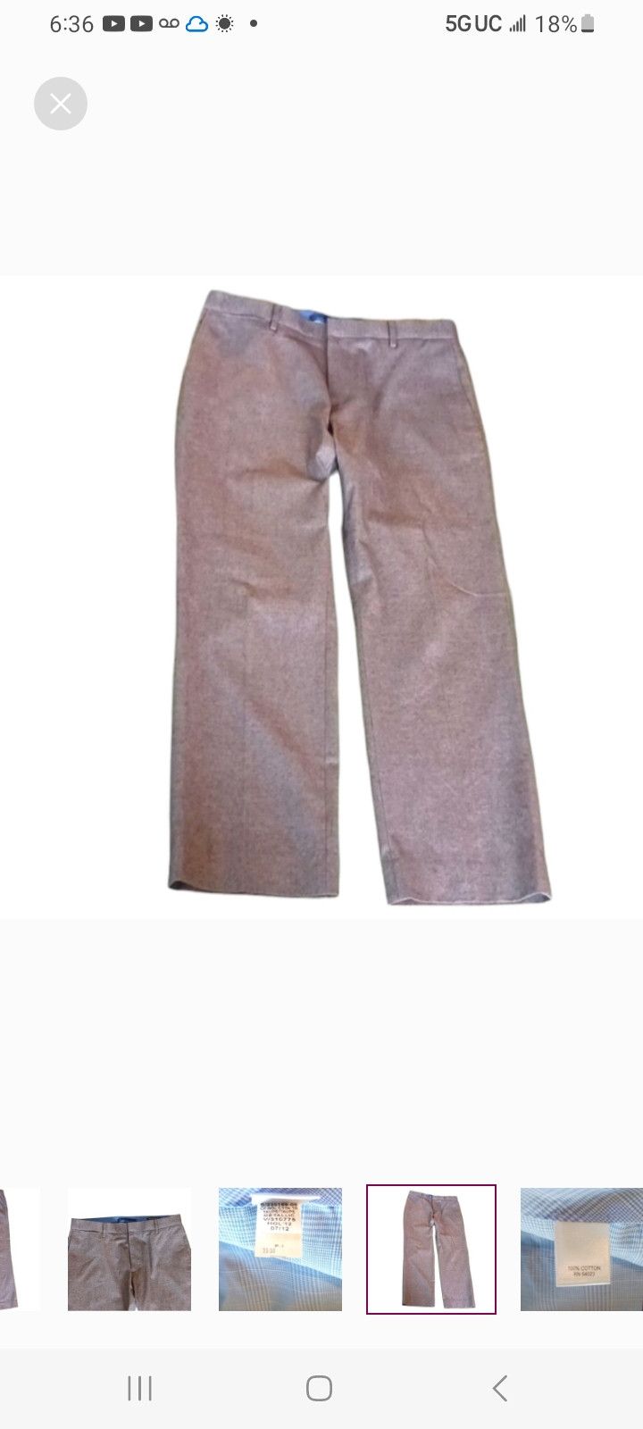 Banana Republic Banana Republic Classic Fit Cotton Pants Size US 33 - 6 Thumbnail