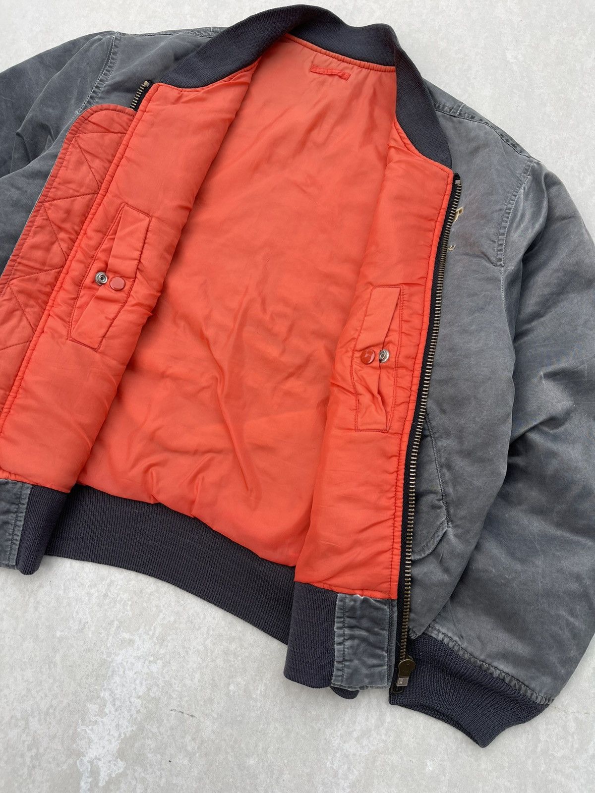 Vintage 🔥Vintage Us Air Force MA-1 Faded Bomber Jacket Size US L / EU 52-54 / 3 - 7 Thumbnail