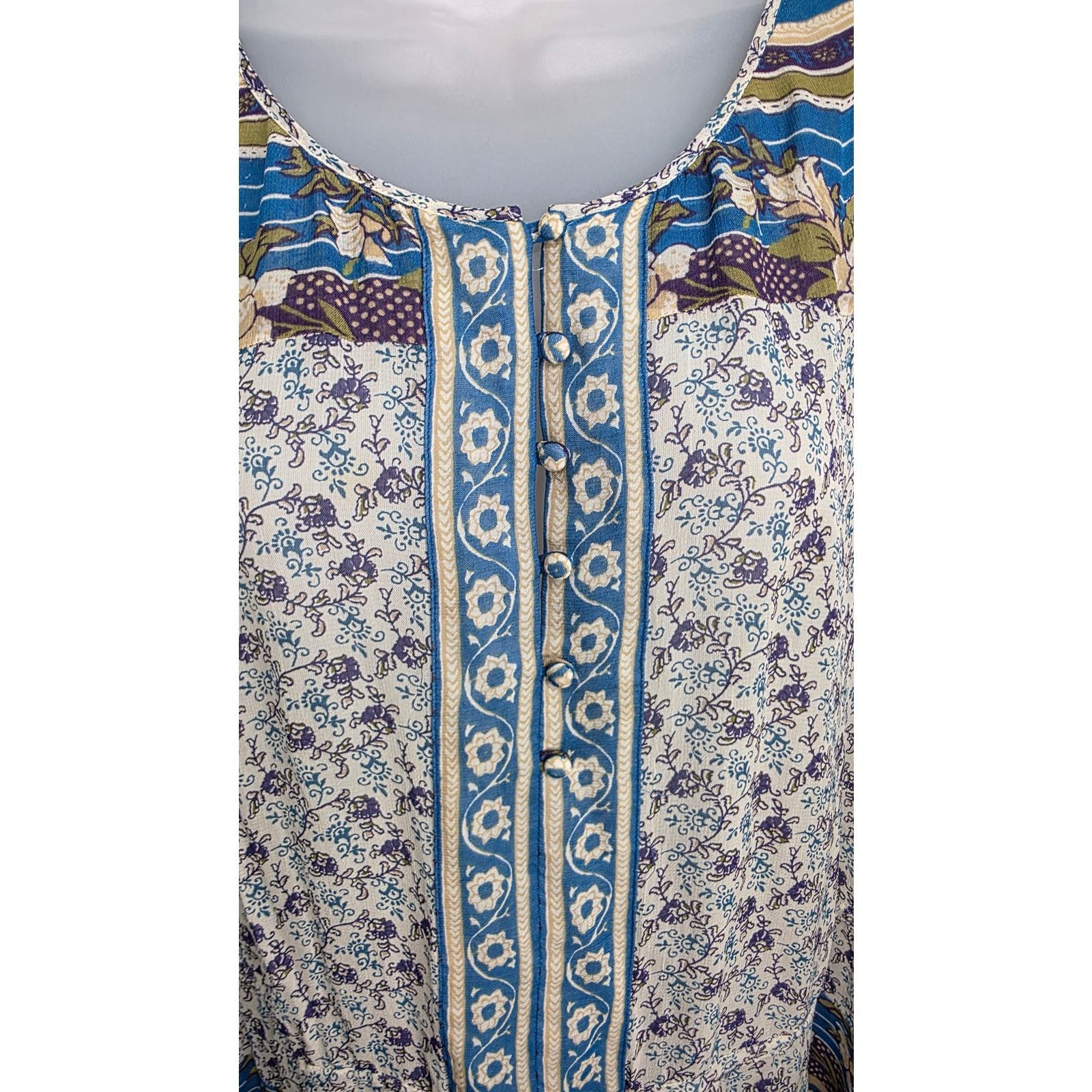 Lucky Brand Lucky Brand Boho Floral Sheer Long Sleeve Blouse Tunic Size XL / US 12-14 / IT 48-50 - 5 Thumbnail