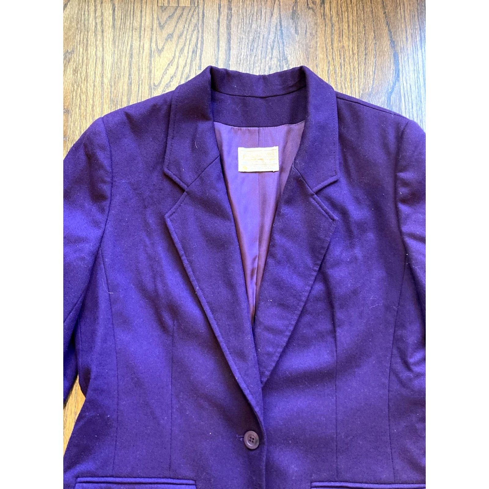 Pendleton VINTAGE Pendleton Blazer Womens Size 10 Purple Wool Lined 2-Button Notch Jacket USA Made Size L / US 10 / IT 46 - 4 Thumbnail