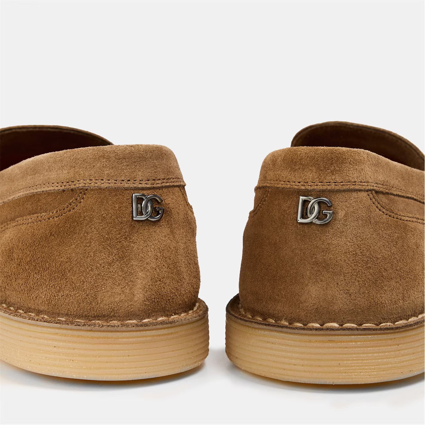 Dolce & Gabbana o1g2r1mq0426 Crepe Textured Slip-On Loafers in Brown Size US 10 / EU 43 - 3 Thumbnail