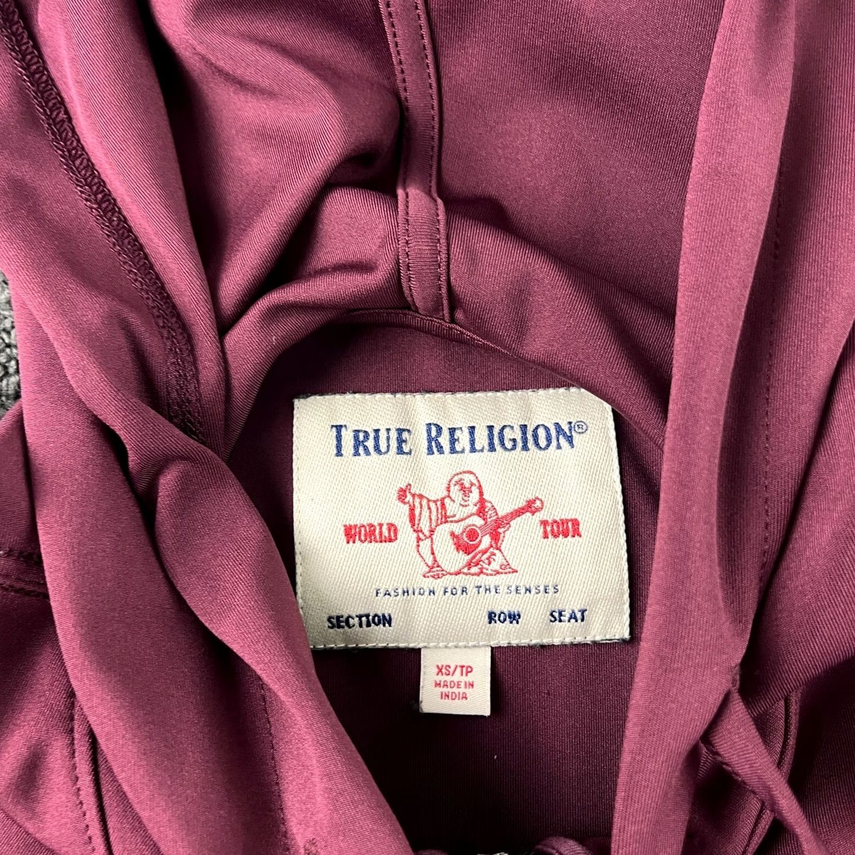 True Religion True Religion Hoodie XS Womens Burgundy Red Full Zip Jacket Monogram Logo Zipper Hooded Size XS / US 0-2 / IT 36-38 - 7 Thumbnail