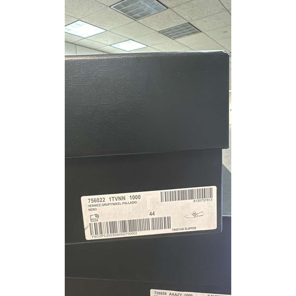 Saint Laurent Paris o1rshd1 Vernice Grupy Tristan Slipper in Nero Size US 11 / EU 44 - 19 Thumbnail