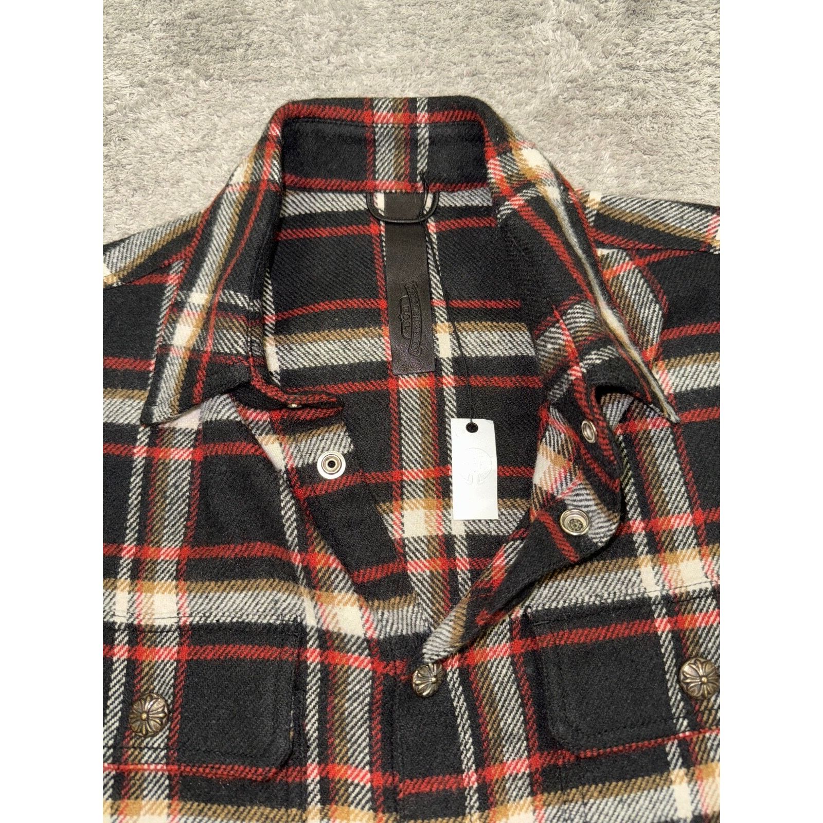 Chrome Hearts Chrome Hearts Flannel Black Check Button Down Long Size US L / EU 52-54 / 3 - 4 Thumbnail