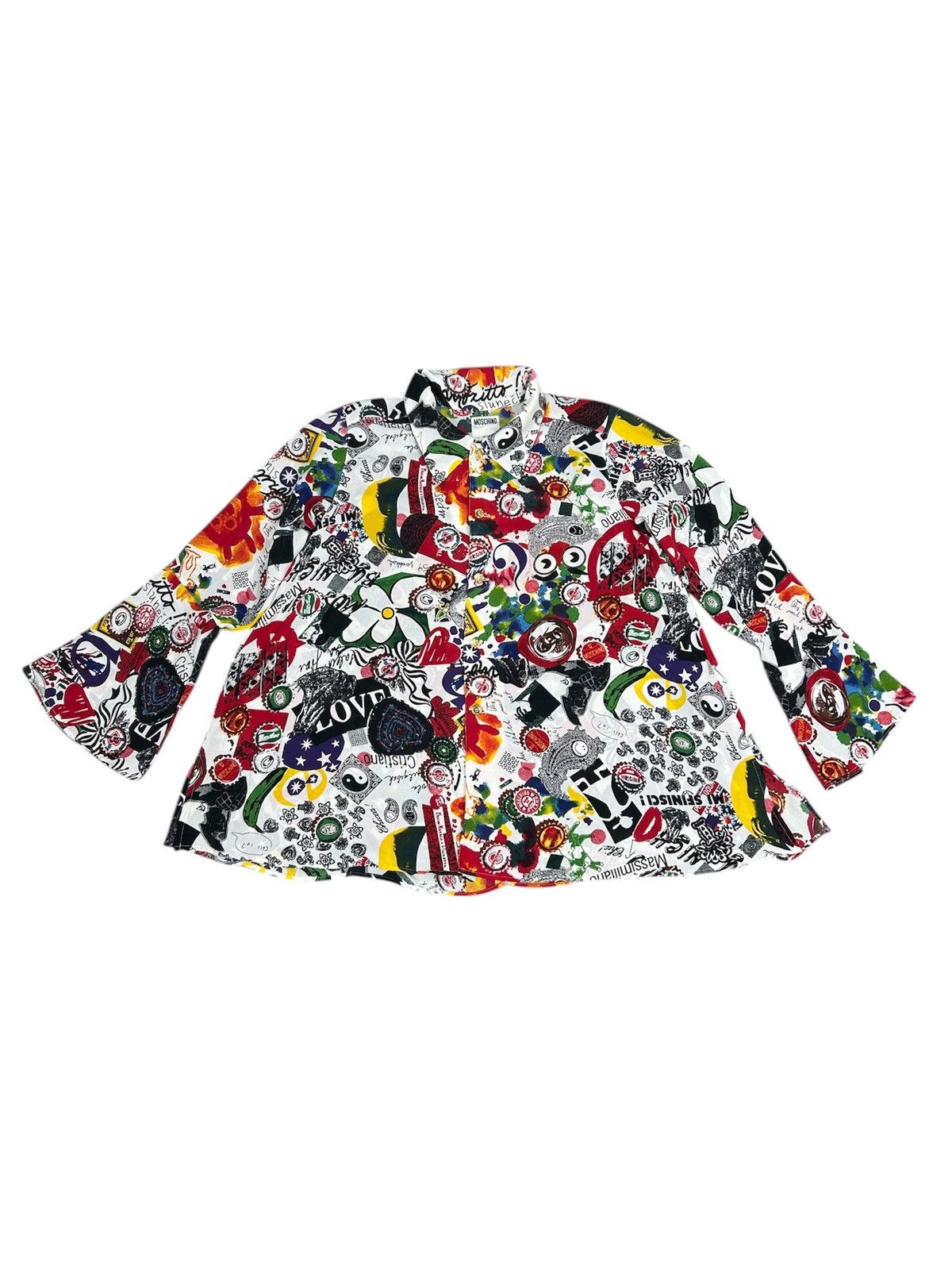 Moschino Vintage Moschino Crepe Blouse With Over Logo Size M / US 6-8 / IT 42-44 - 1 Thumbnail