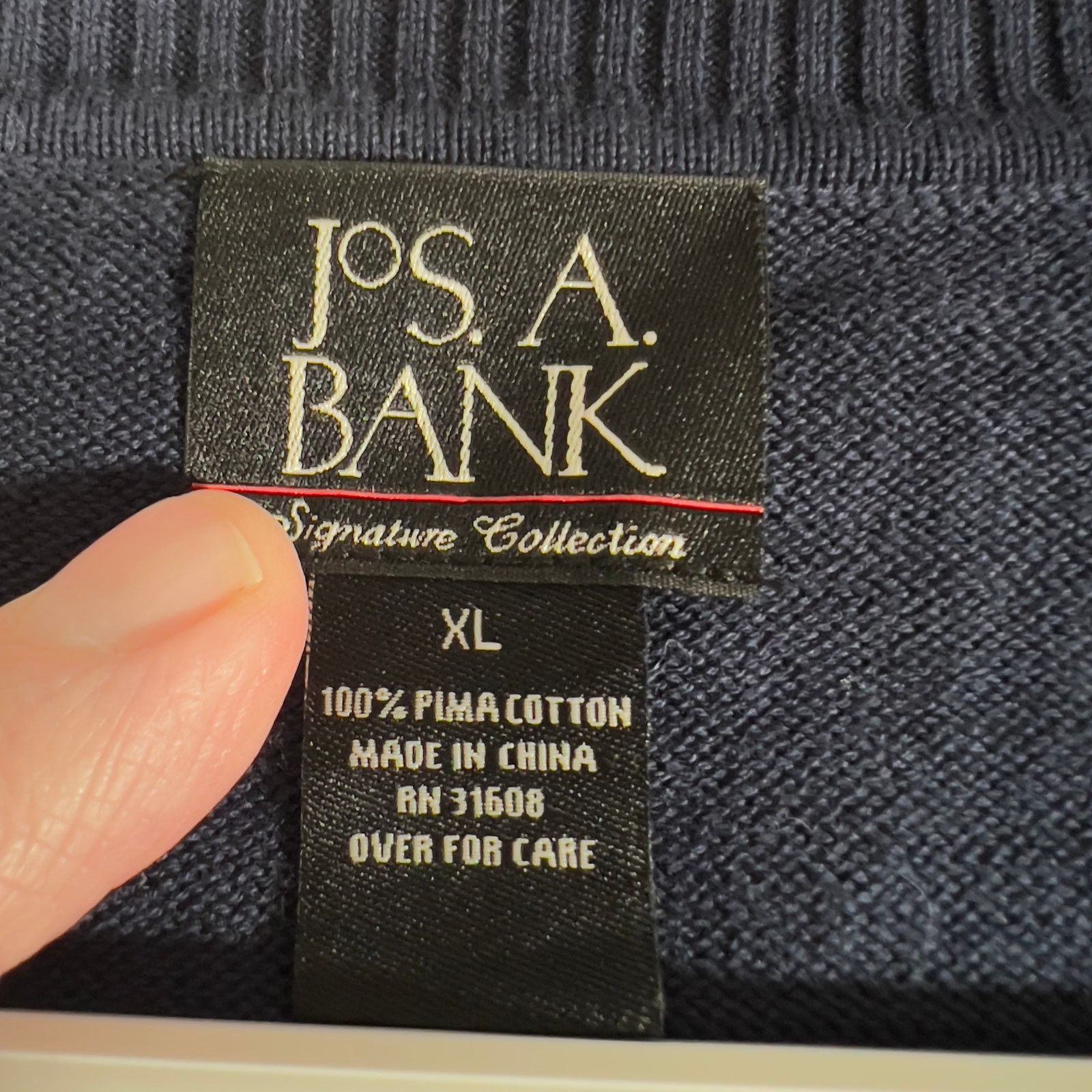 Jos. A. Bank Jos. A. Bank V Neck Sweater Men XL 100 Pima Cotton Signature Size US XL / EU 56 / 4 - 2 Thumbnail