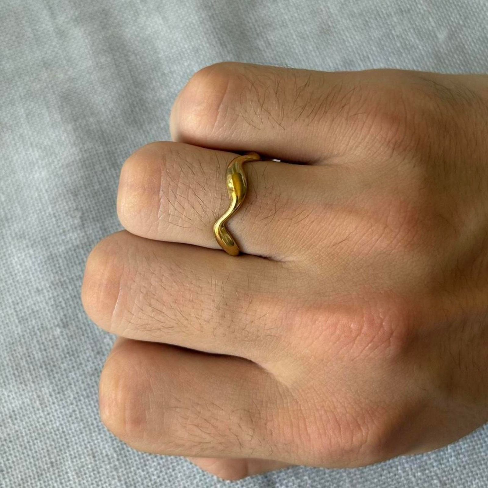 Other Gold asymmetrical ring classic flowy WMNS2 Size ONE SIZE - 3 Thumbnail