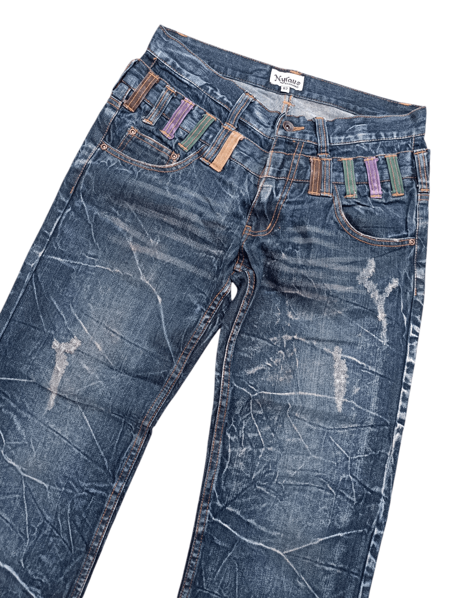 Japanese Brand × Seditionaries VTG NYLAUS DOUBLE WAIST DISTRESSED JEANS VERY RARE Size US 30 / EU 46 - 16 Thumbnail