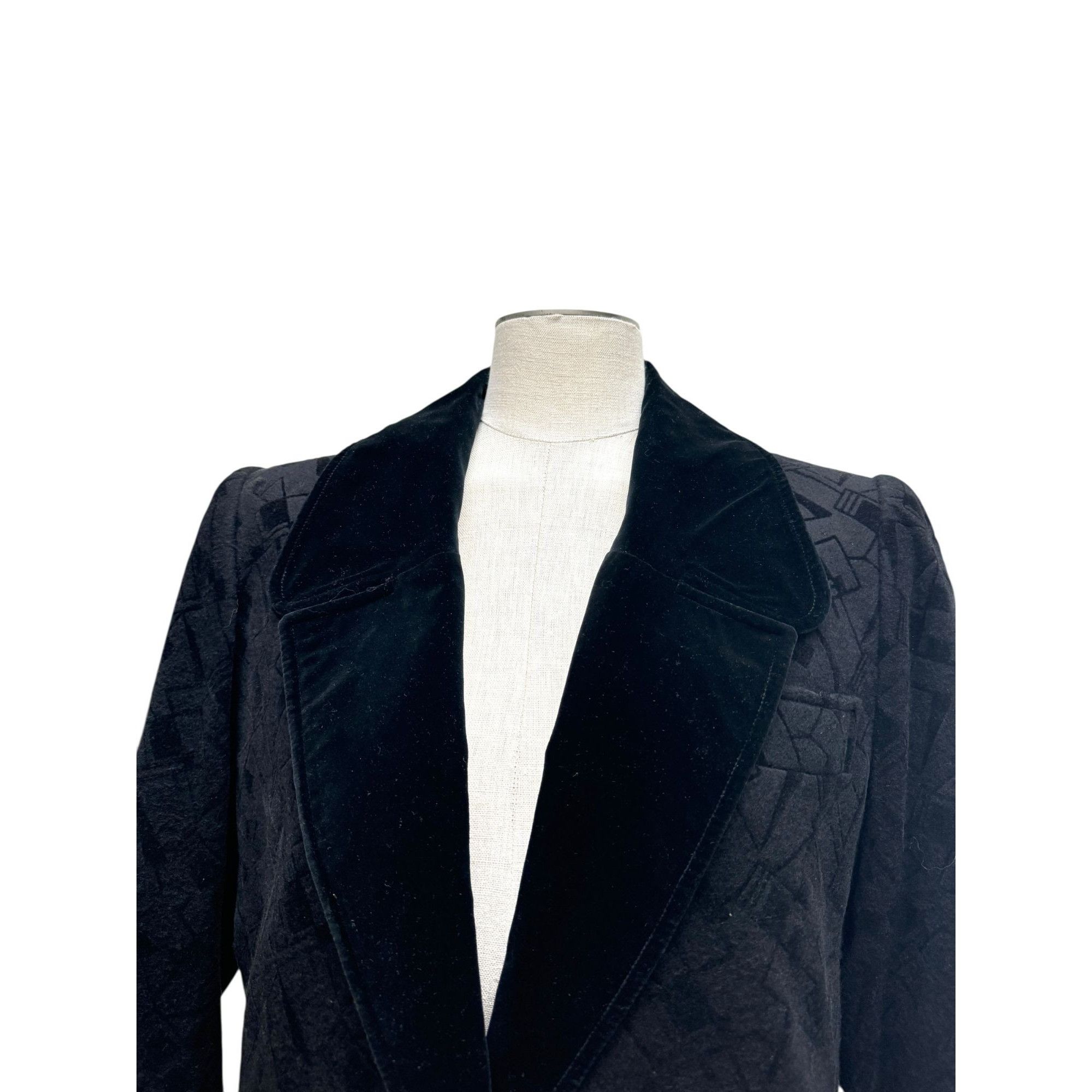 Yves Saint Laurent Vintage Black Textured Jacket Size L / US 10 / IT 46 - 3 Thumbnail