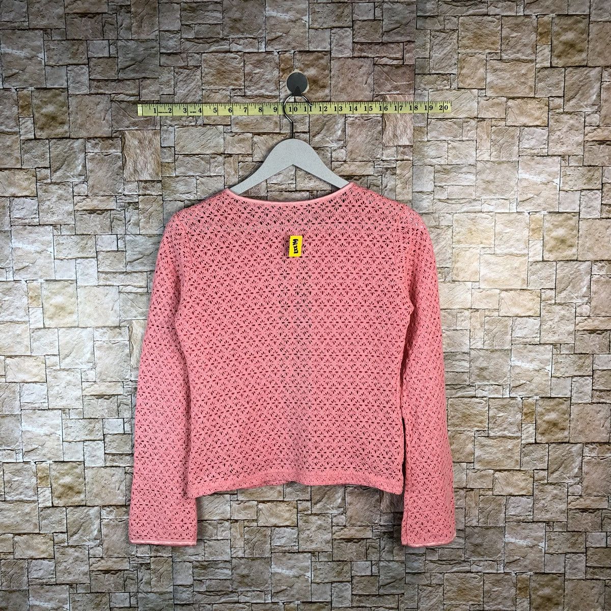 Homespun Knitwear × Japanese Brand Japanese Brand Pink cardigan crochet meshnet Knitwear #A1227 Size S / US 4 / IT 40 - 10 Thumbnail