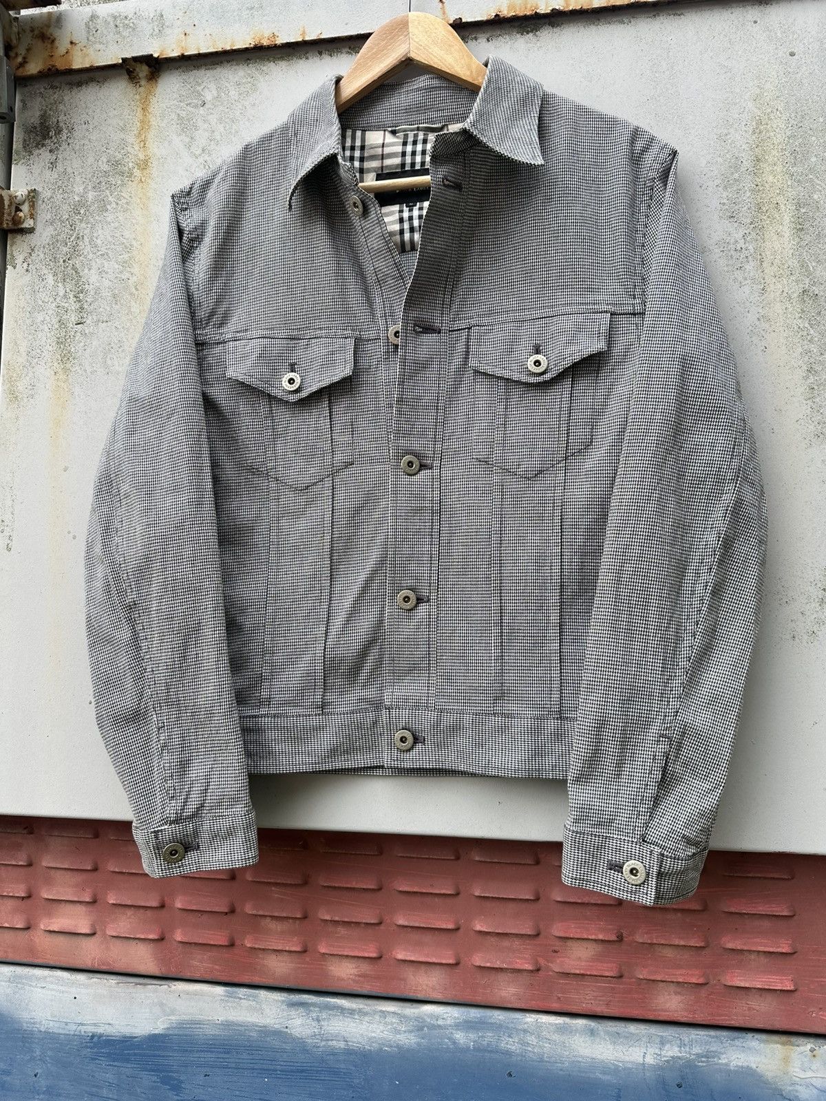 Burberry 👹Burberry Black Label Checked Trucker Jacket Size US M / EU 48-50 / 2 - 5 Thumbnail