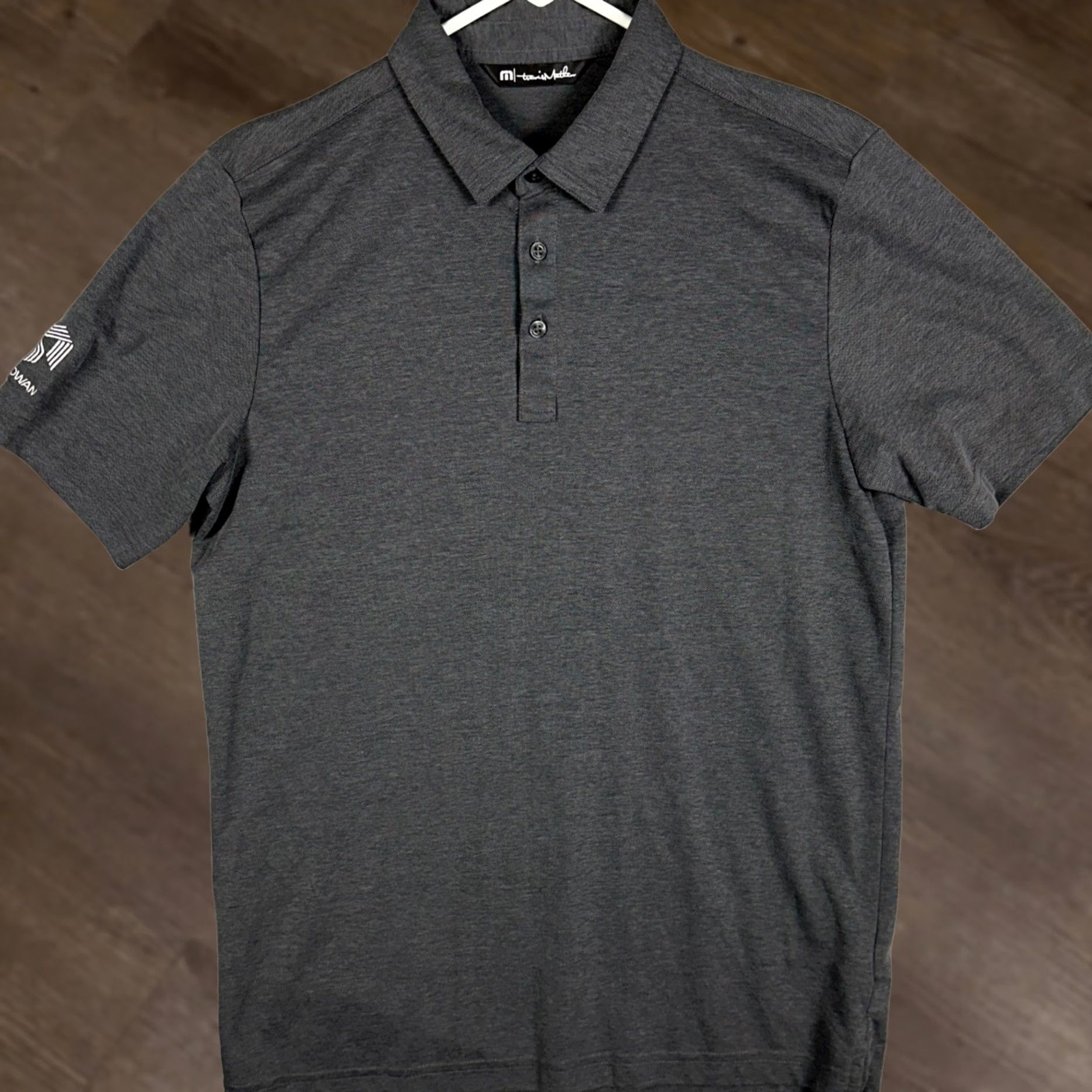 TravisMathew TravisMathew Polo Shirt Mens M Gray Pima Cotton Polyester Blend Short Sleeve Collared Button Logo Breathable Moisture Wicking Golf Casual Athletic Size US M / EU 48-50 / 2 - 1 Thumbnail