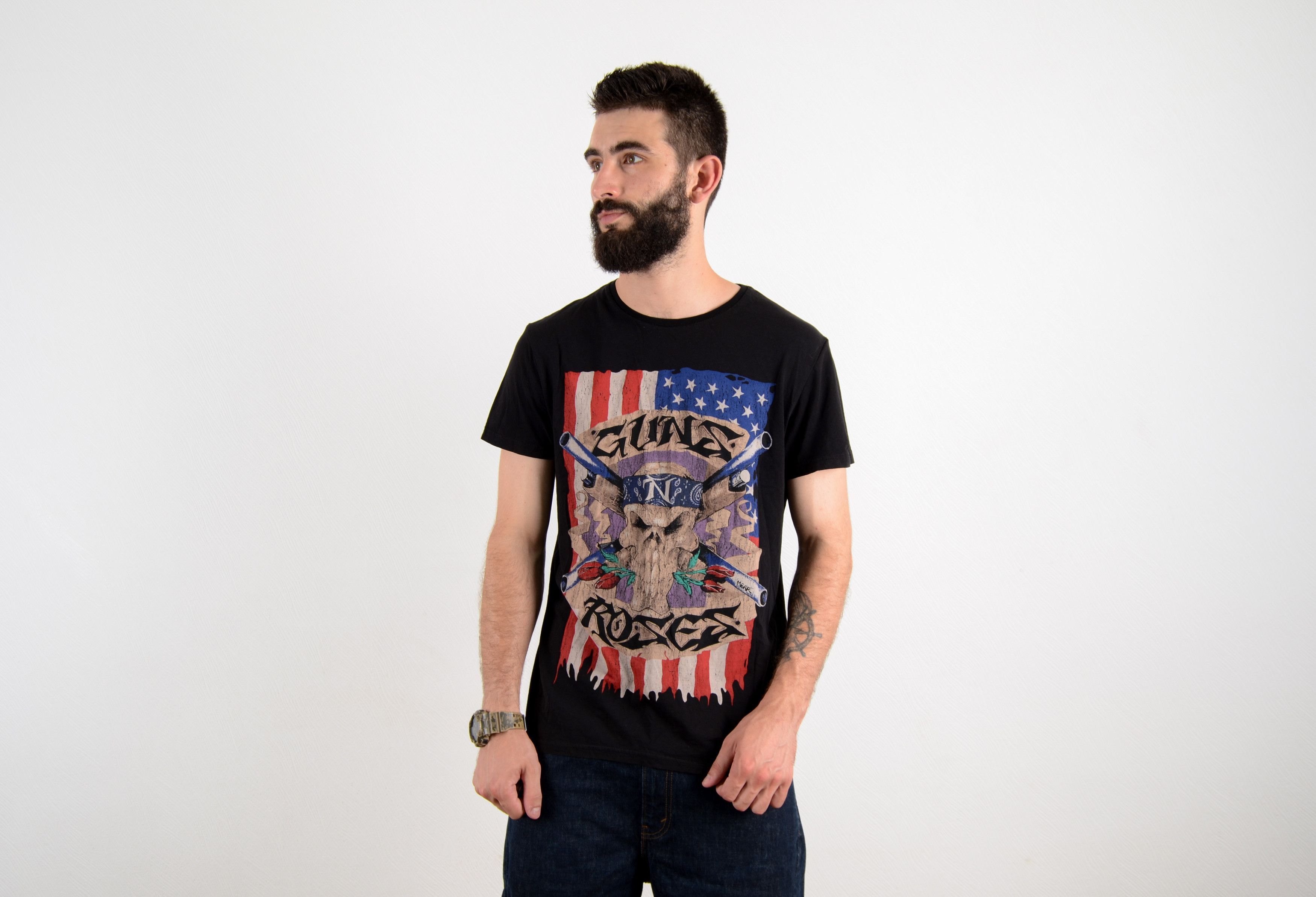 Guns N' Roses Guns N Roses Skull T shirt 2014 USA Flag Size US L / EU 52-54 / 3 - 1 Thumbnail