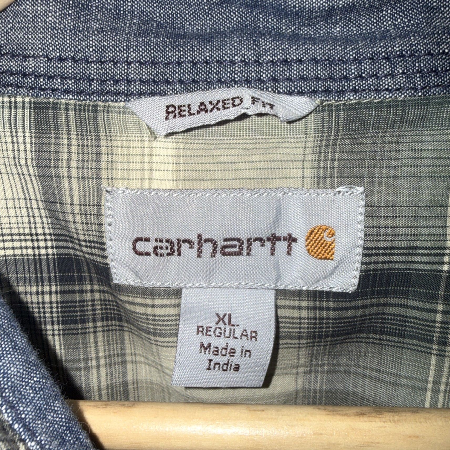 Carhartt Carhartt Shirt Mens XL Relaxed Fit Gray Plaid Snap Button Long Sleeve Button-Up Size US XL / EU 56 / 4 - 3 Thumbnail