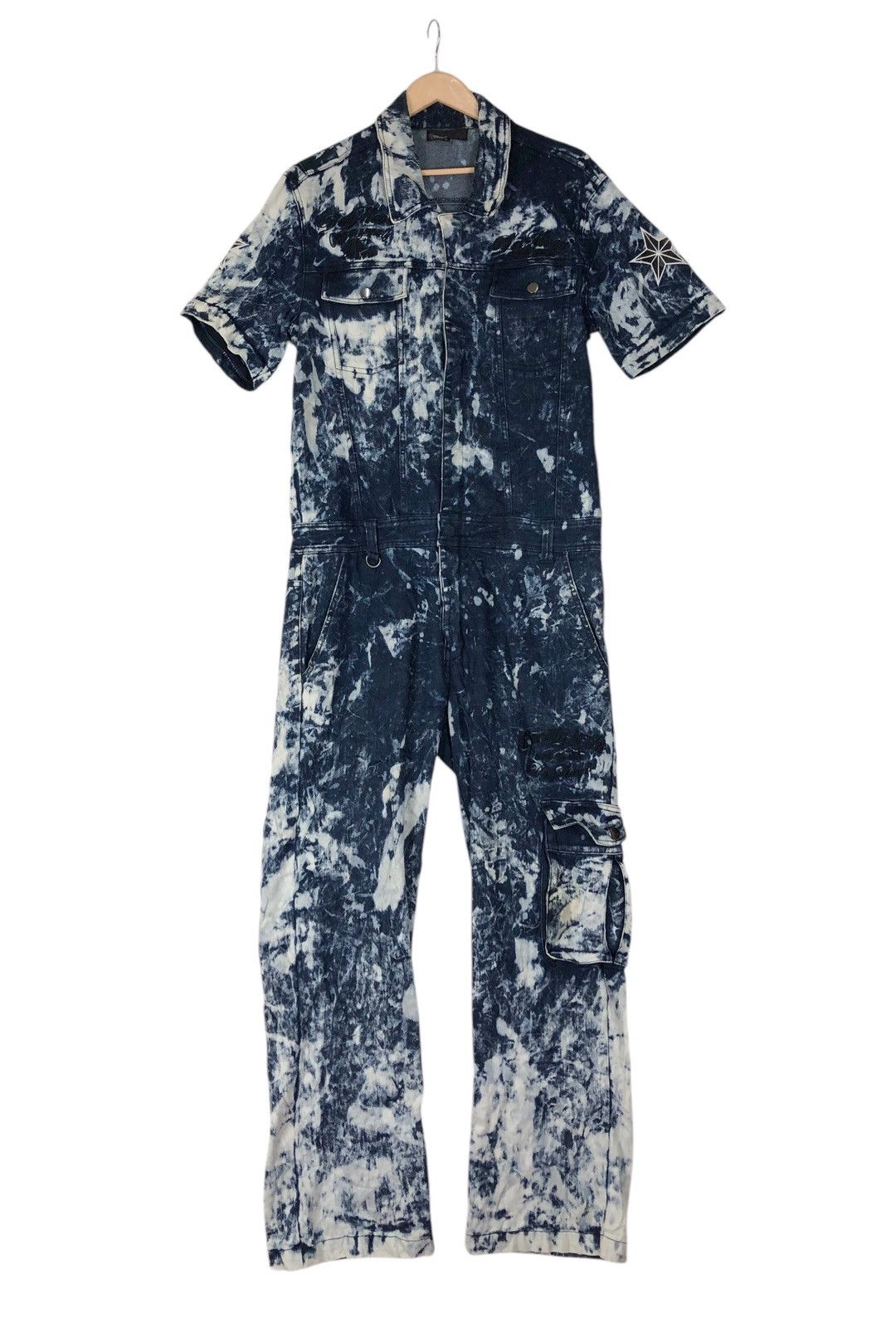Japanese Brand Jpn Brand Dry Moon Acid Wash Jumpersuit Embroidery Coveralls Size US M / EU 48-50 / 2 - 2 Thumbnail