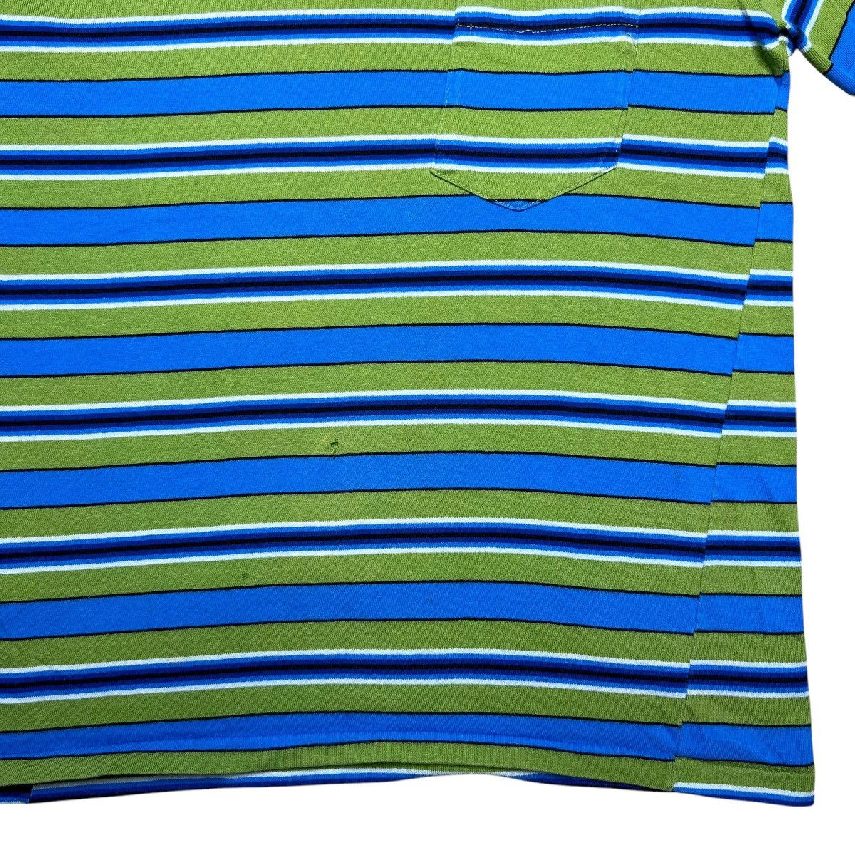 Vintage 1970s Penneys Towncraft The Inn Shop Green Blue Stripped Tee Size US M / EU 48-50 / 2 - 7 Thumbnail