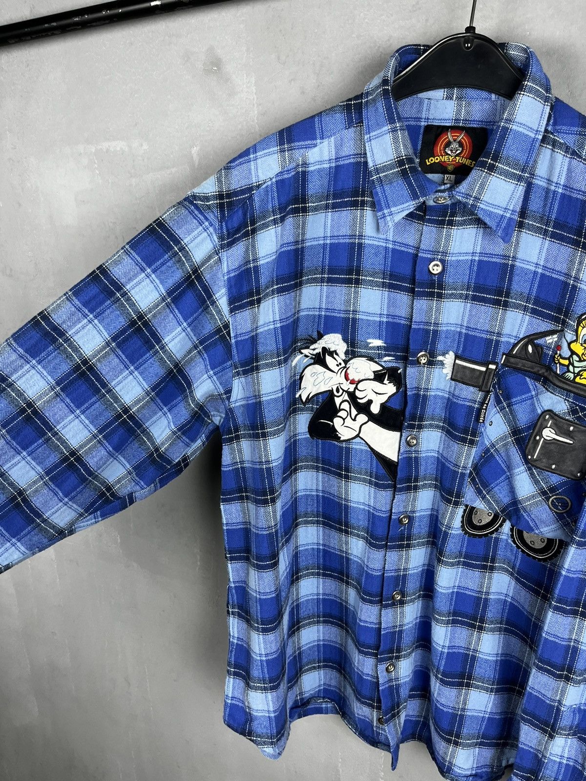 Vintage × Warner Bros Looney Tunes Shirt Button Up Flannel Merrie Melodies Size US XL / EU 56 / 4 - 10 Thumbnail