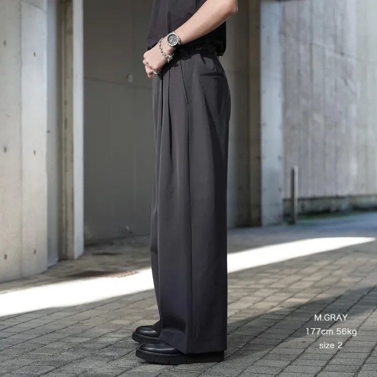 Markaware 2/60 Wool Garbadine Trousers (Baggy) M. Gray Size US 31 - 4 Thumbnail