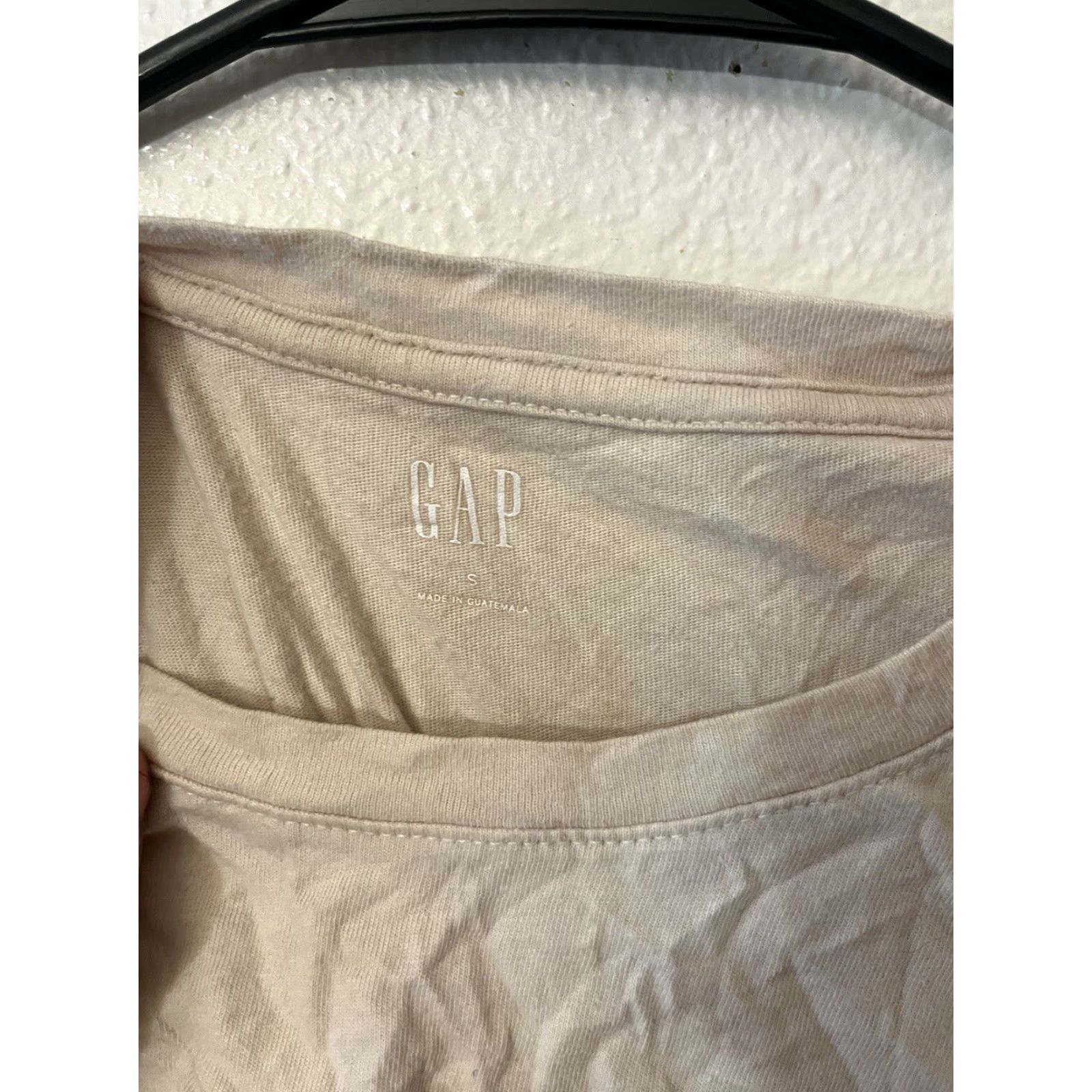 Gap VINTAGE Favorite Women’s T-Shirt Short Sleeve Logo Cotton Jersey Casual S Beige Women's Top Size S / US 4 / IT 40 - 3 Thumbnail