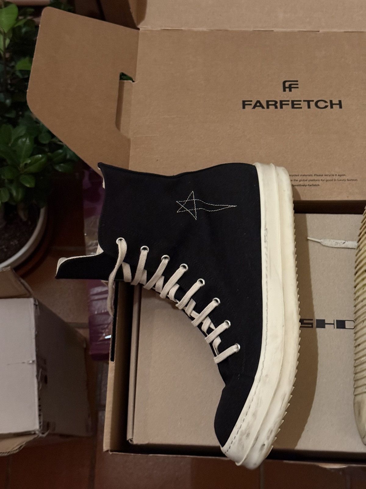 Rick Owens Drkshdw DRKSHDW Vegan Ramones Star Emboroidery Size US 12 / EU 45 - 8 Thumbnail