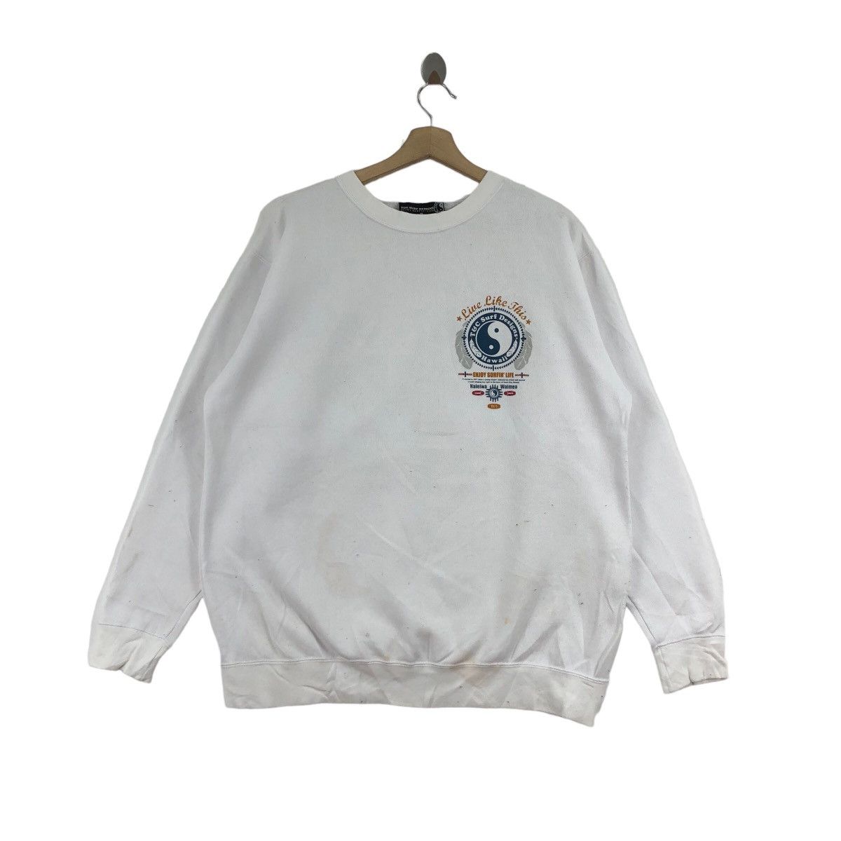 image of Surf Style x Vintage T&c Surf Designs Sweatshirt Surfing Style Outdoor in White, Men's (Size XL)