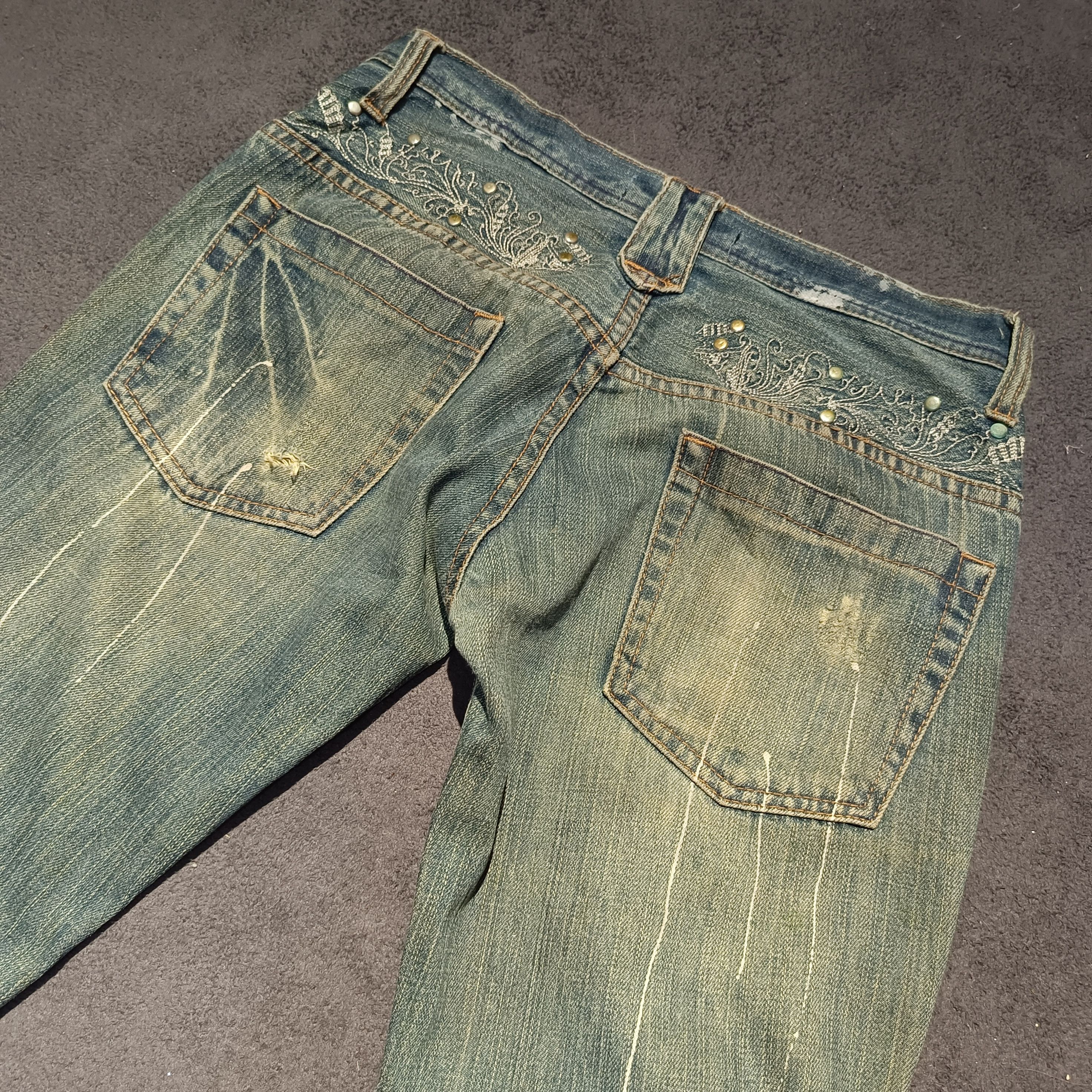 If Six Was Nine 🇯🇵🔥 Japanese Seditionaries Paint Ripped Denim Size US 32 / EU 48 - 9 Thumbnail