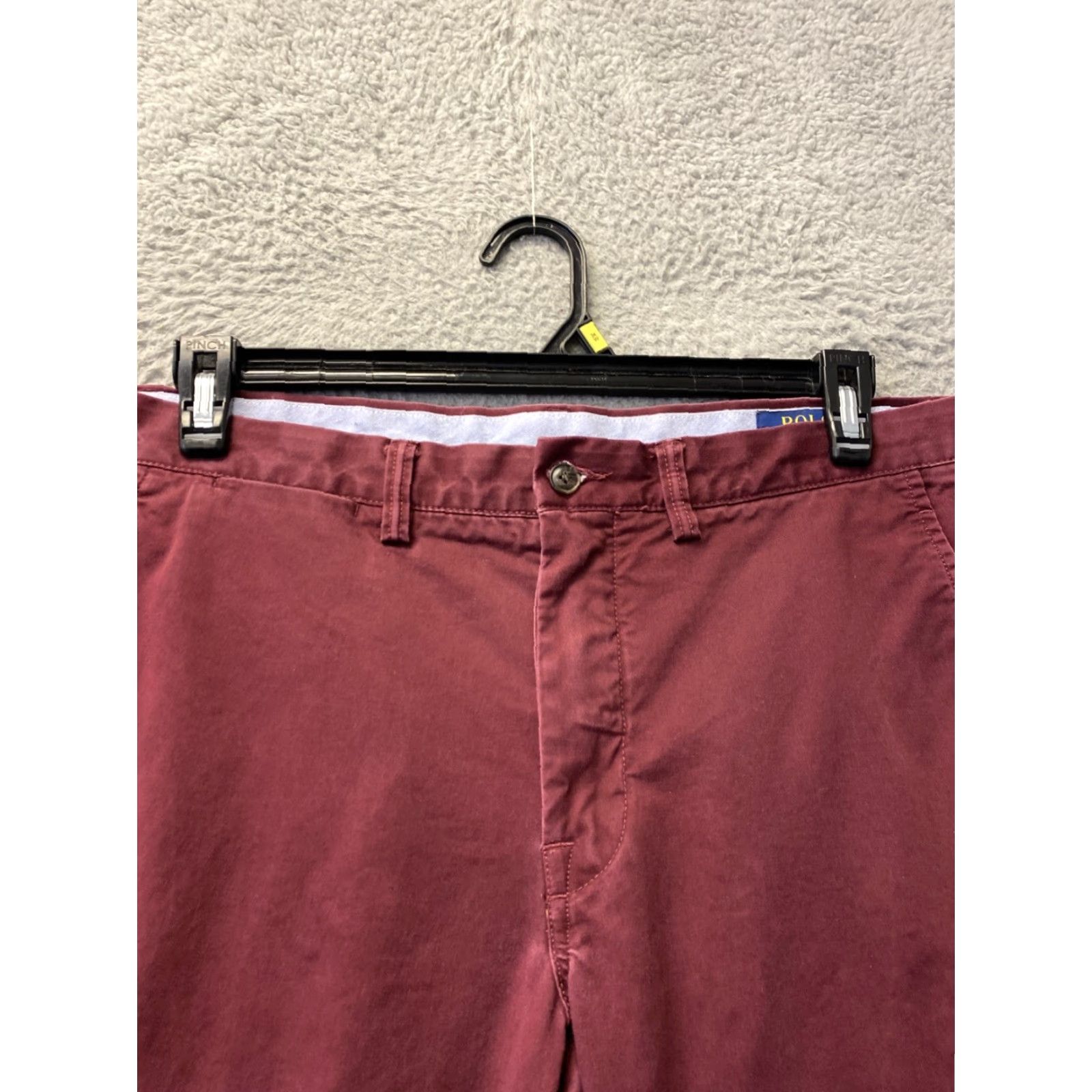 Polo Ralph Lauren Polo Ralph Lauren Chino Trousers Mens 34x34 Burgundy Straight Slim Cotton Canvas Maroon Pockets Graphic Crop Classic Pants Size US XS / EU 42 / 0 - 2 Thumbnail