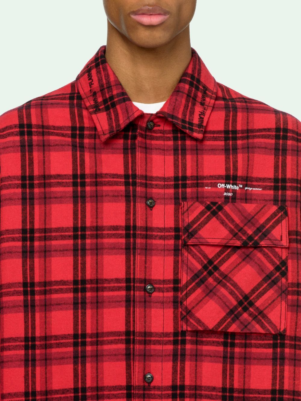 Off-White Red Check Arrows Logo Flannel Shirt Size US XS / EU 42 / 0 - 3 Thumbnail