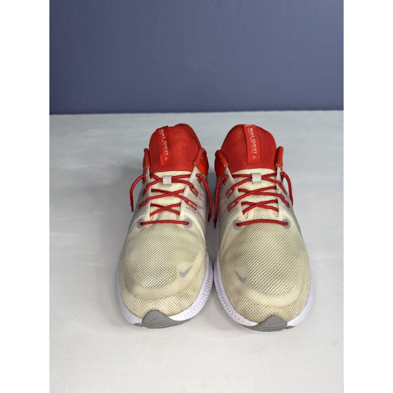 Nike Nike Quest 4 DA1105-100 Low Top Running Sneakers Shoes Mens US Size 10 White Red Size US M / EU 48-50 / 2 - 3 Thumbnail
