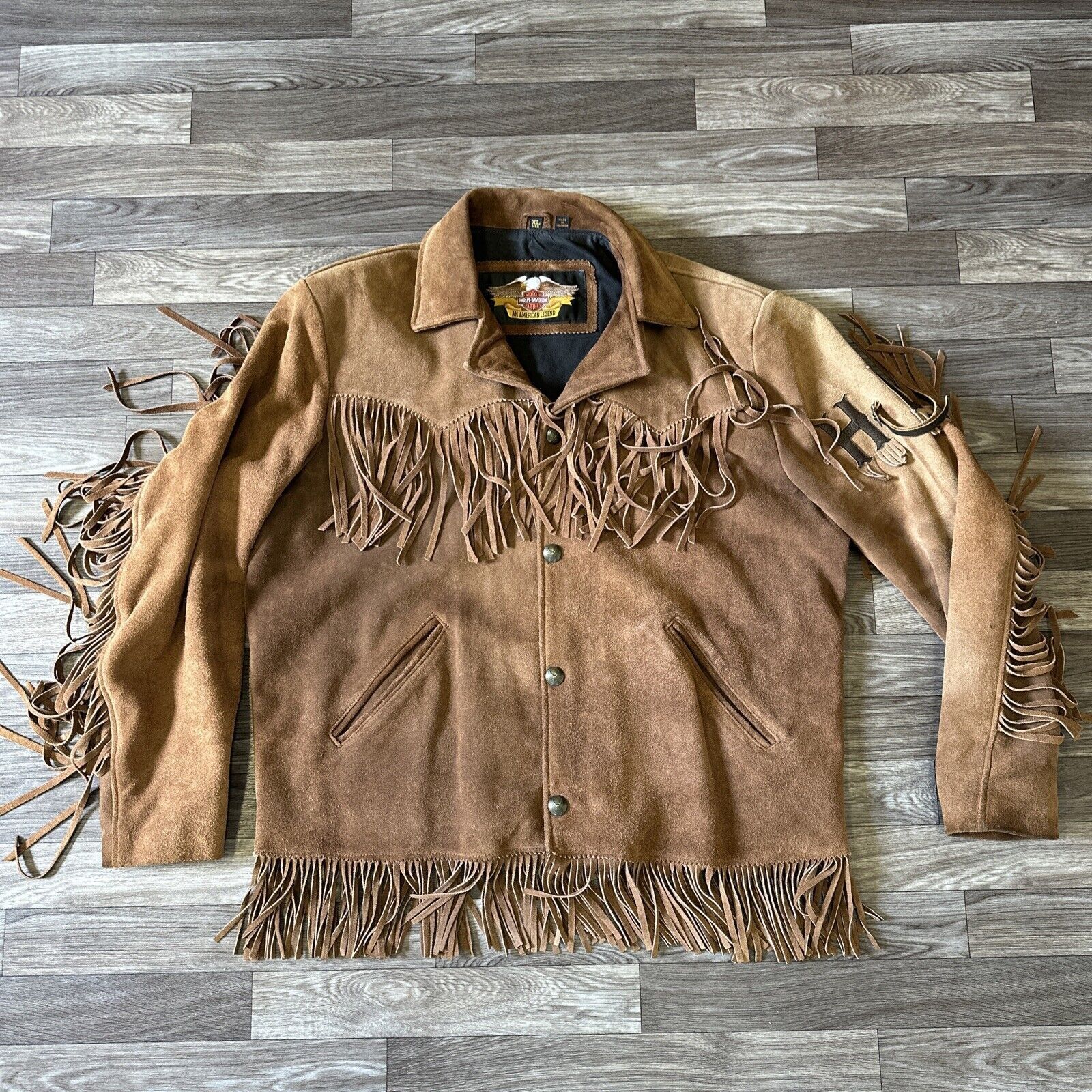 Harley Davidson Vintage Harley Davidson Suede Leather Fringe Jacket