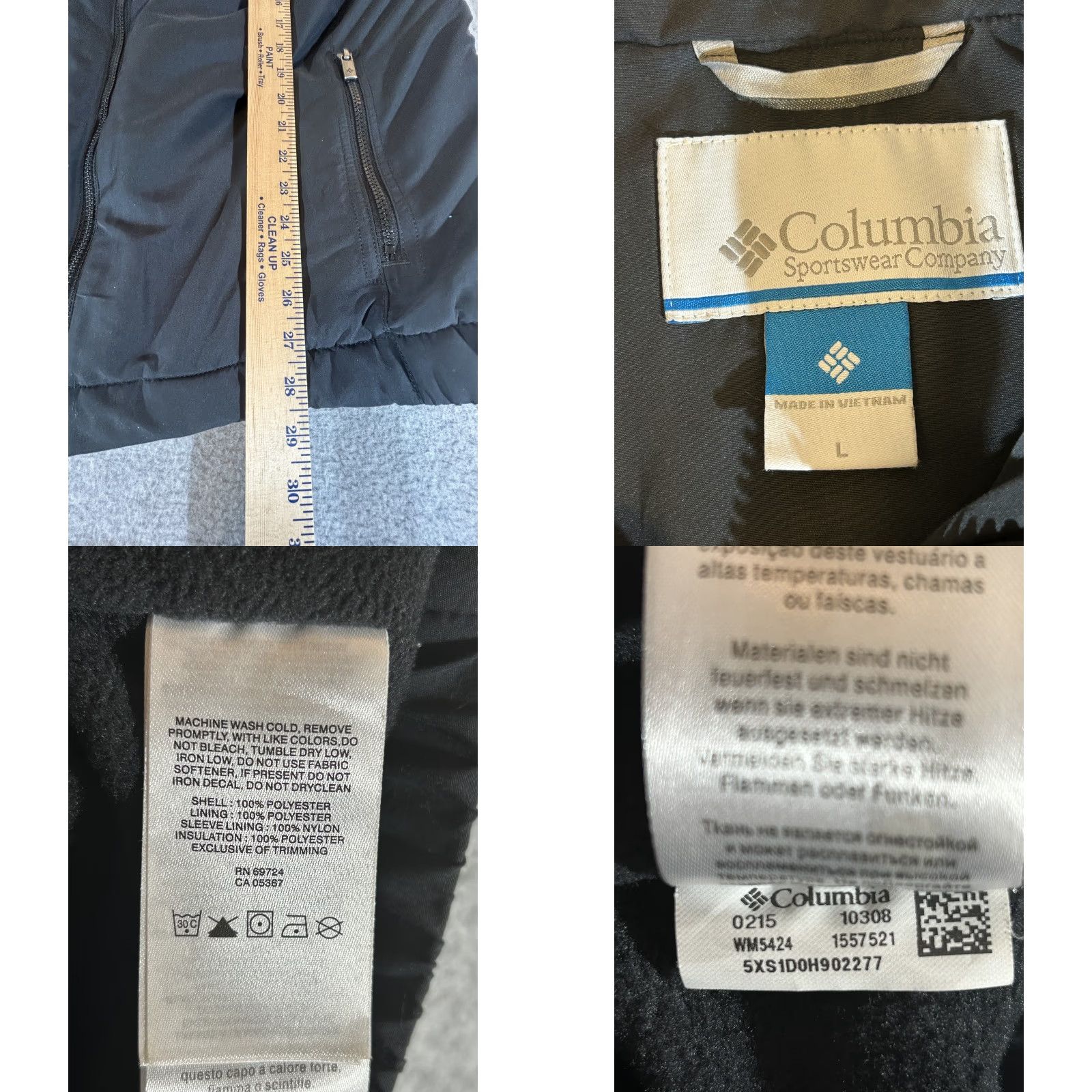 Vintage Columbia Jacket Mens Large Black Fleece Lined Insulated Zip Snow Ski Winter Coat Size US L / EU 52-54 / 3 - 8 Thumbnail