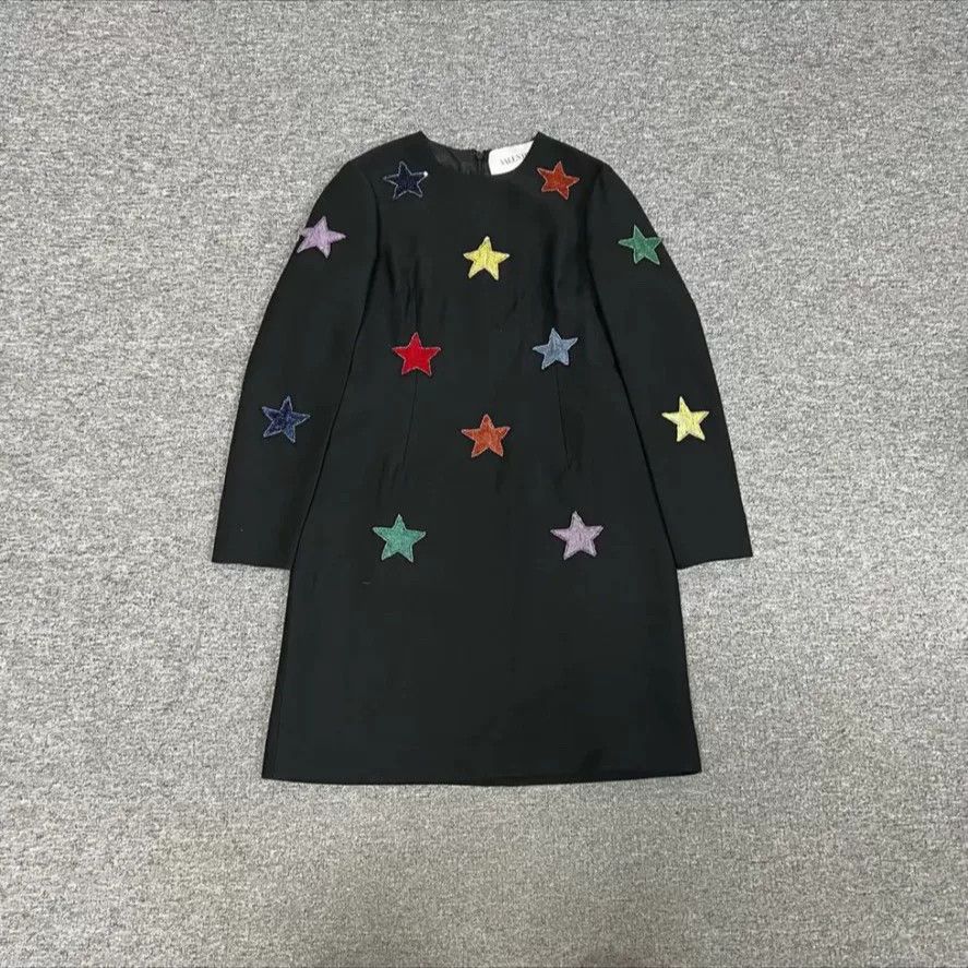 Valentino Valentino Black Star Print Dress Size US M / EU 48-50 / 2 - 1 Thumbnail