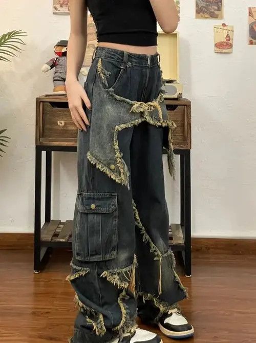 Japanese Brand × Vintage jeans with star patch Size US 30 / EU 46 - 2 Thumbnail