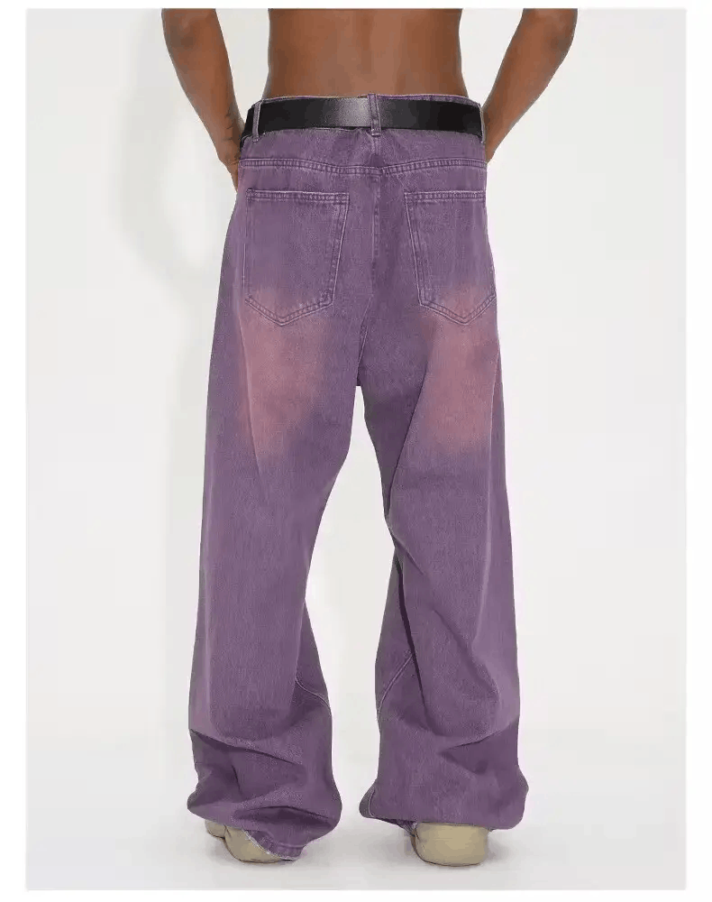 Vintage baggy washed vintage y2k purple wide leg jeans Size US 30 / EU 46 - 3 Thumbnail
