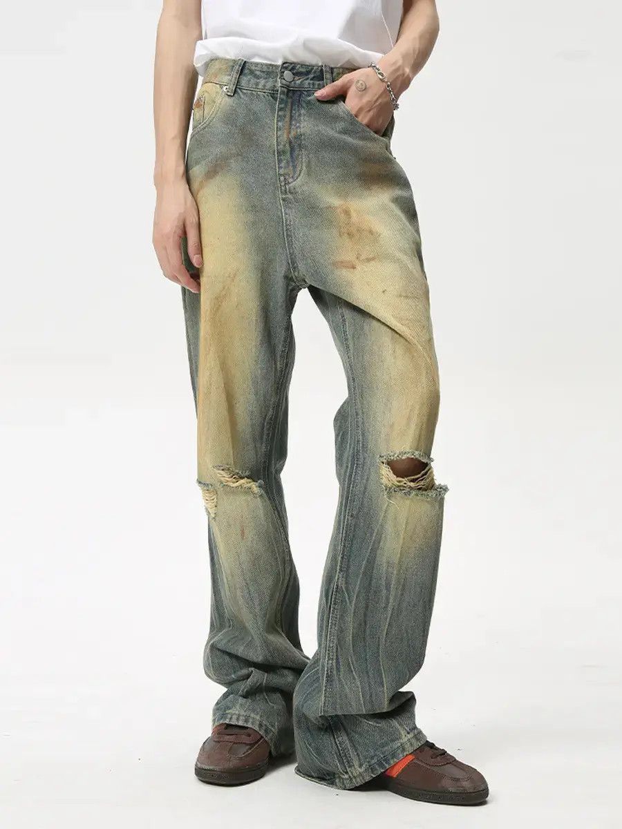 Japanese Brand Retro loose hip-hop ripped jeans Size US 32 / EU 48 - 3 Thumbnail