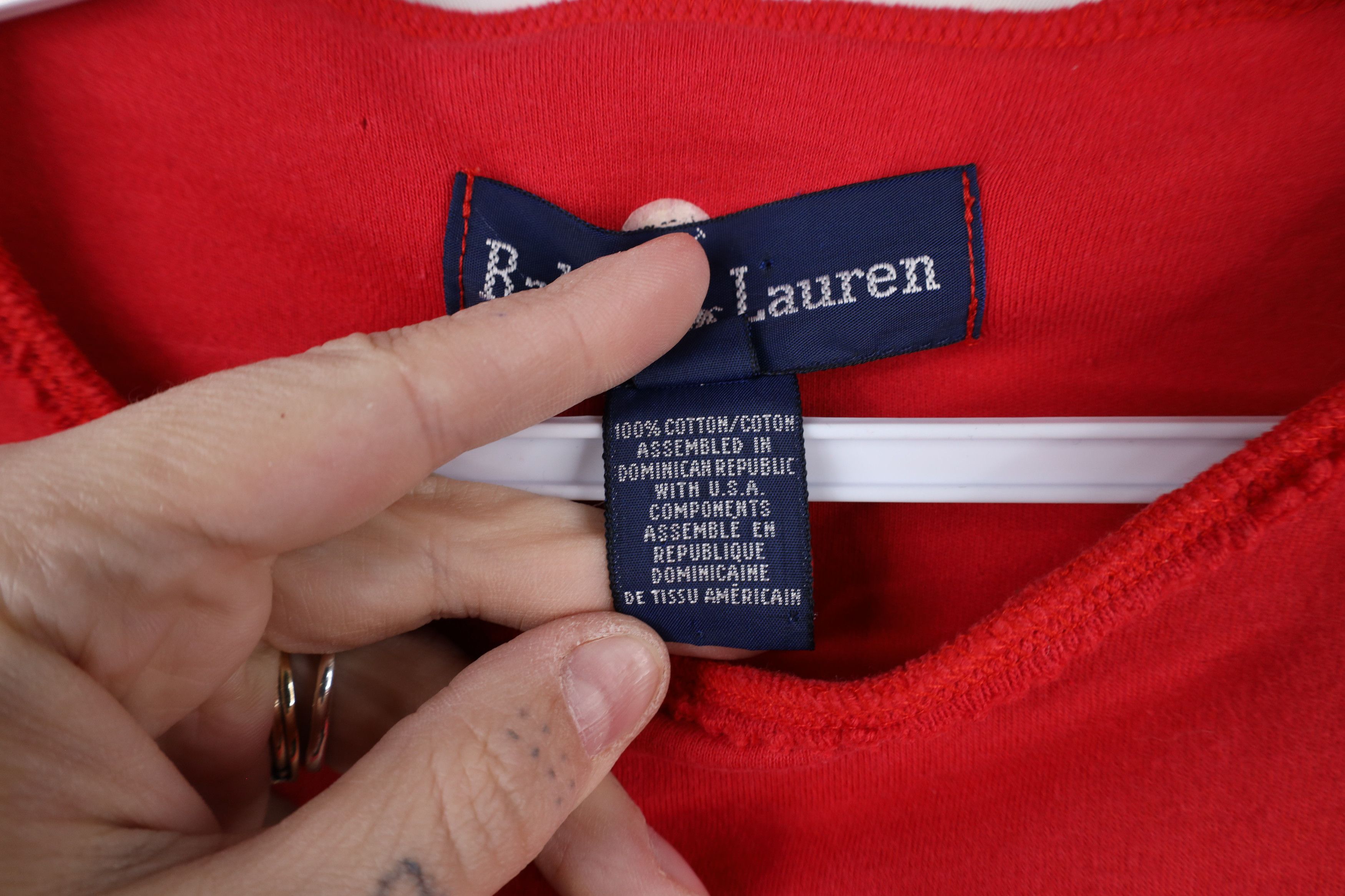Ralph Lauren × Vintage Vintage 90s Ralph Lauren Raw Hem Collar Long Sleeve T-Shirt Size US M / EU 48-50 / 2 - 6 Thumbnail