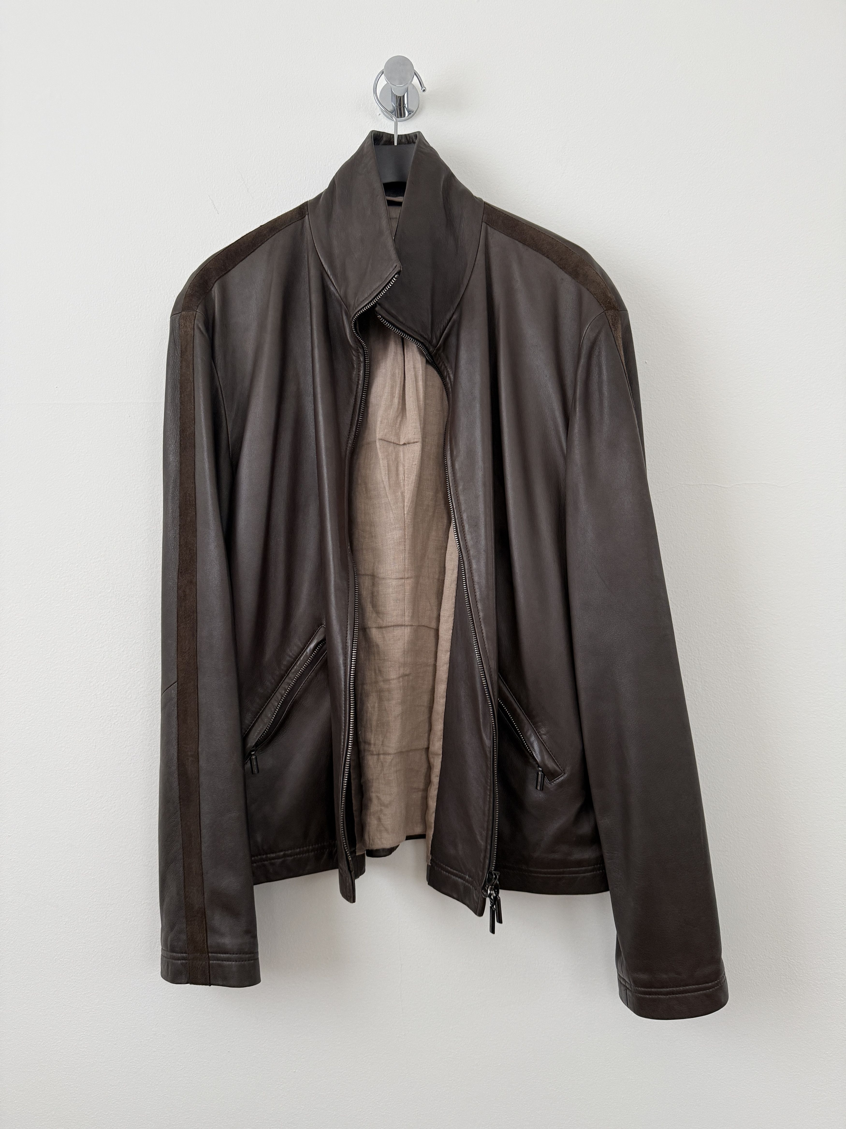 Armani Collezioni Lambskin Leather Zip Up Jacket Size US S / EU 44-46 / 1 - 3 Thumbnail
