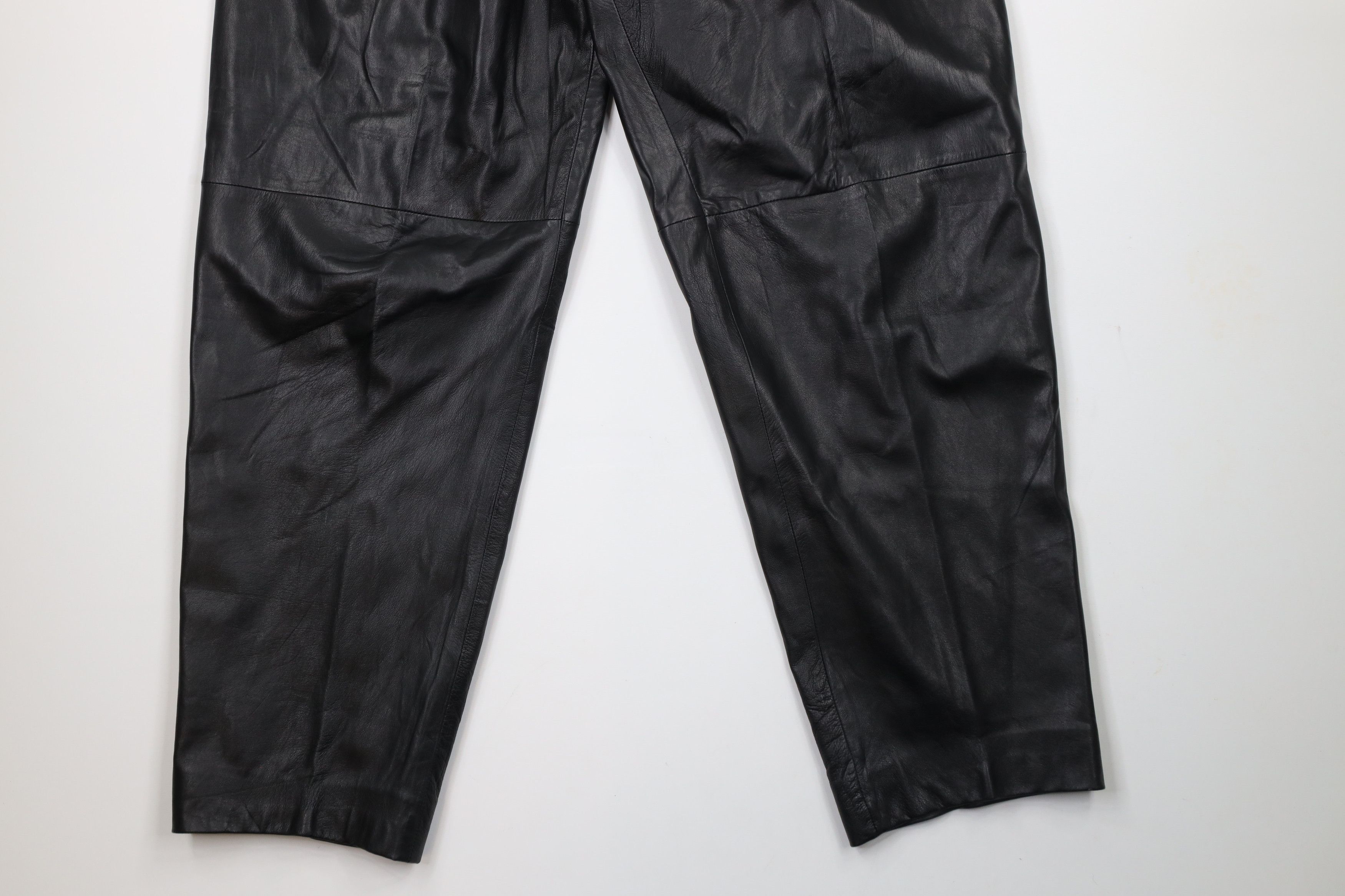 Vintage Vintage 80s 90s Michael Hoban Beach Leather Pants Black Size US 34 / EU 50 - 4 Thumbnail