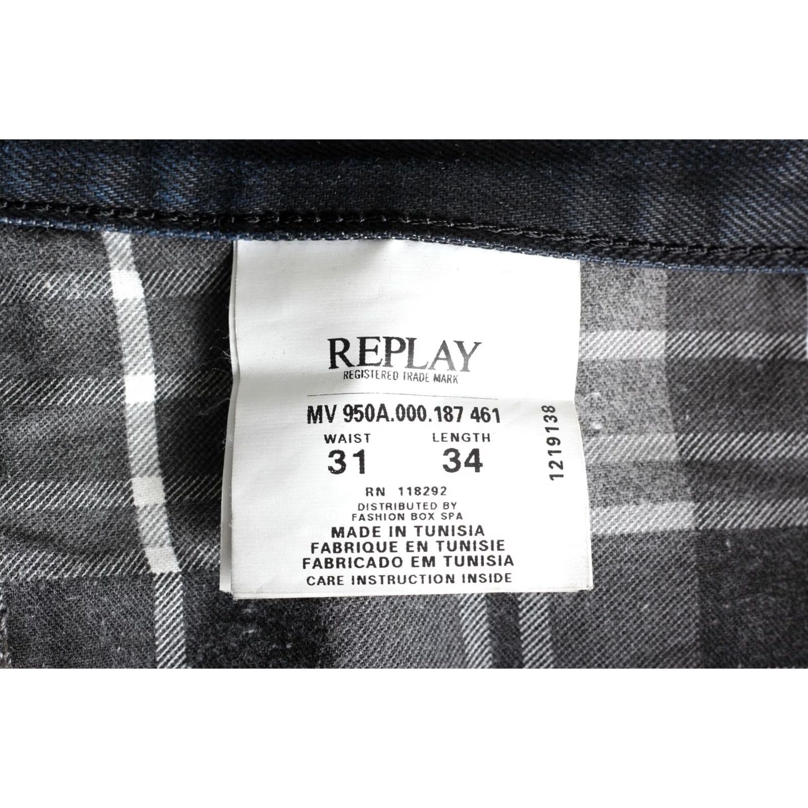 Replay VINTAGE REPLAY DOC Jeans Men 31/34 Regular Straight DZ7843 Blue Denim 5-Pocket Design Waist 31 Inseam 34 Mens Size US 31 - 7 Thumbnail