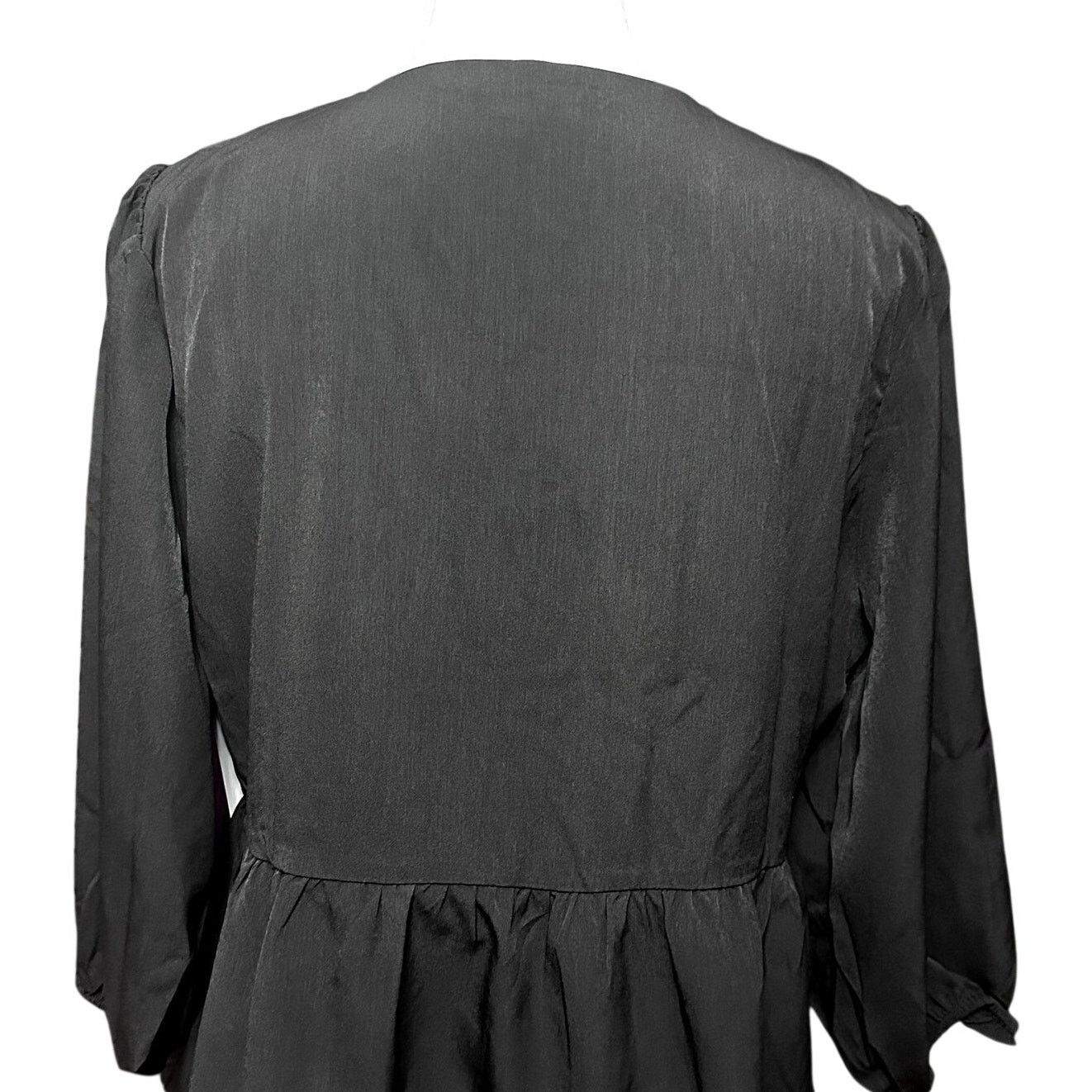 Other Riley & Rae Black Bohemian Peplum Tie Front Blouse XXL NWT Size XXL / US 16-18 / IT 52-54 - 6 Thumbnail