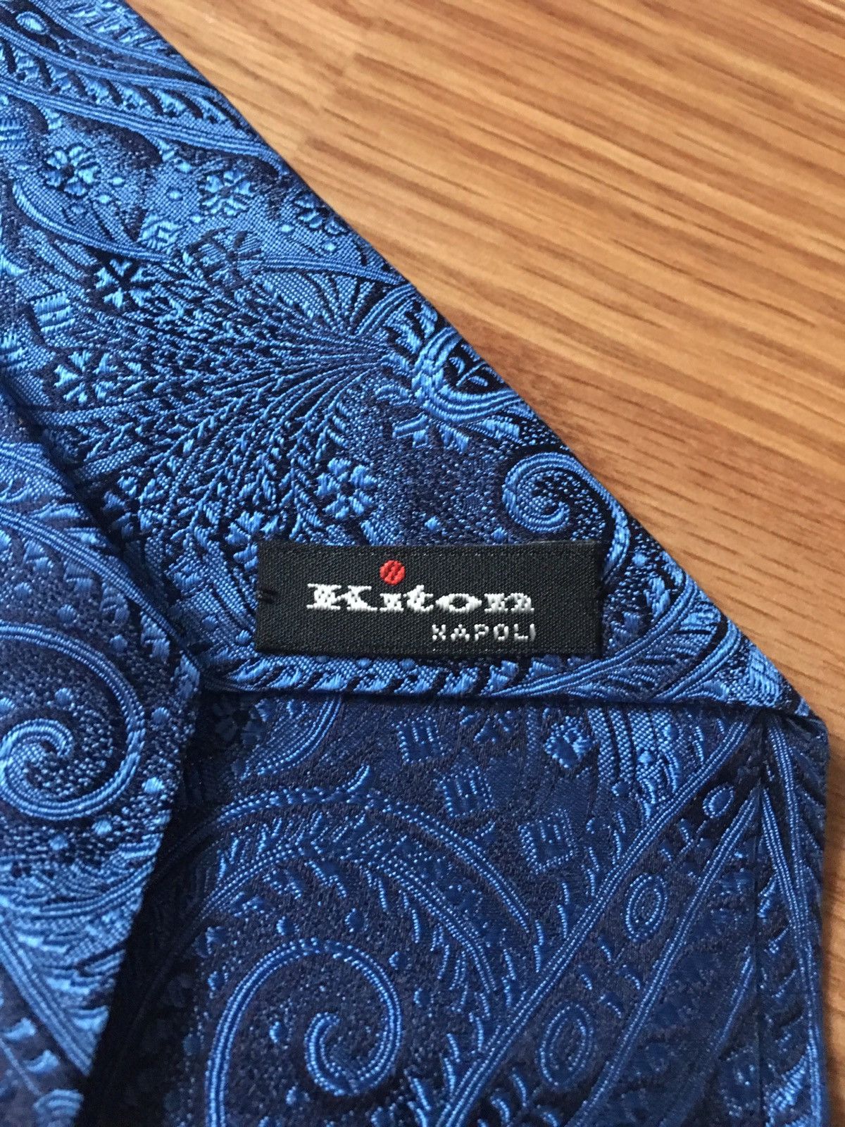 Kiton KITON Embroidered Paisley Blue Silk Mens Tie Size ONE SIZE - 3 Thumbnail