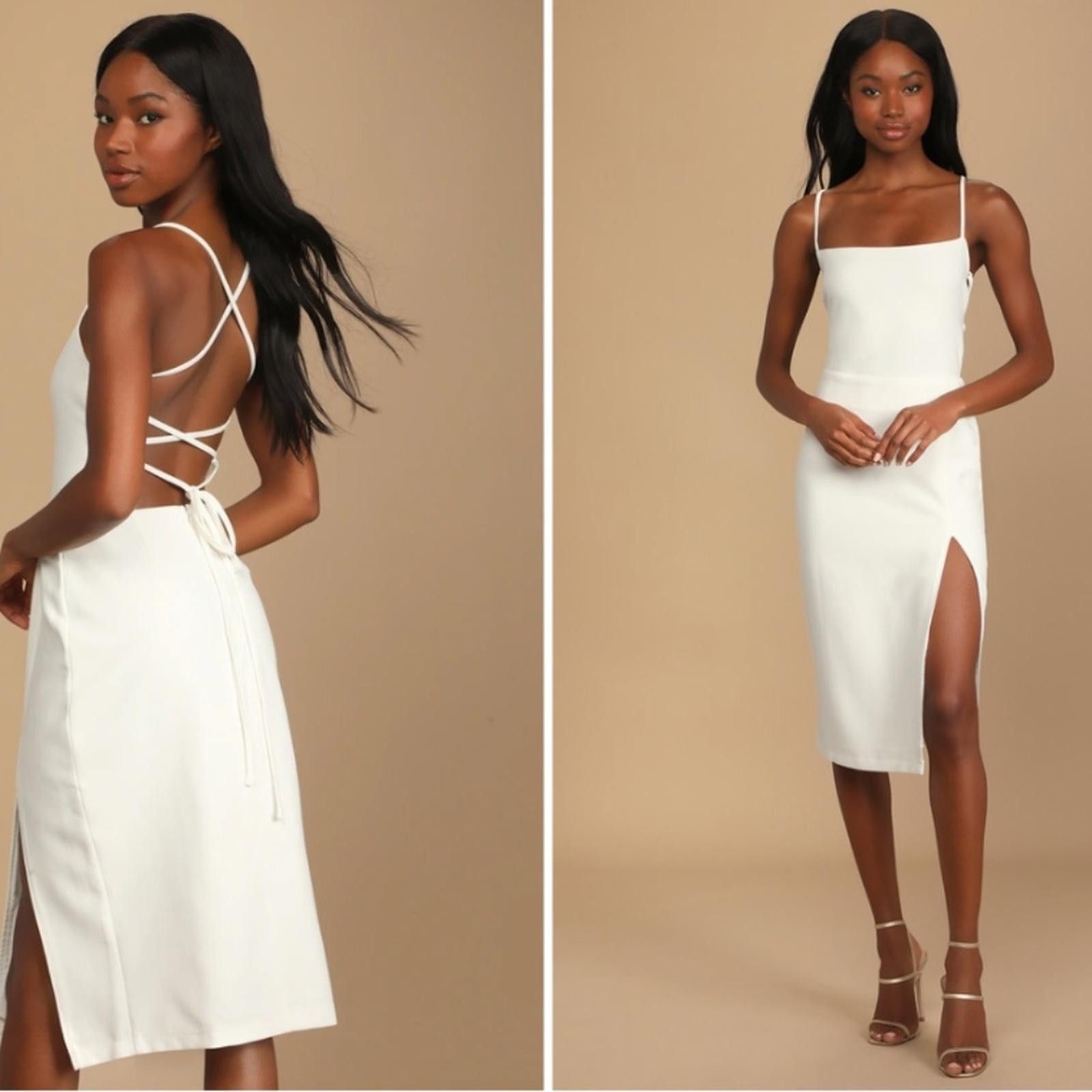 Lulus LULU's Wedding Engagement Bachelorette Bridal Sexy Midi Size M / US 6-8 / IT 42-44 - 3 Thumbnail