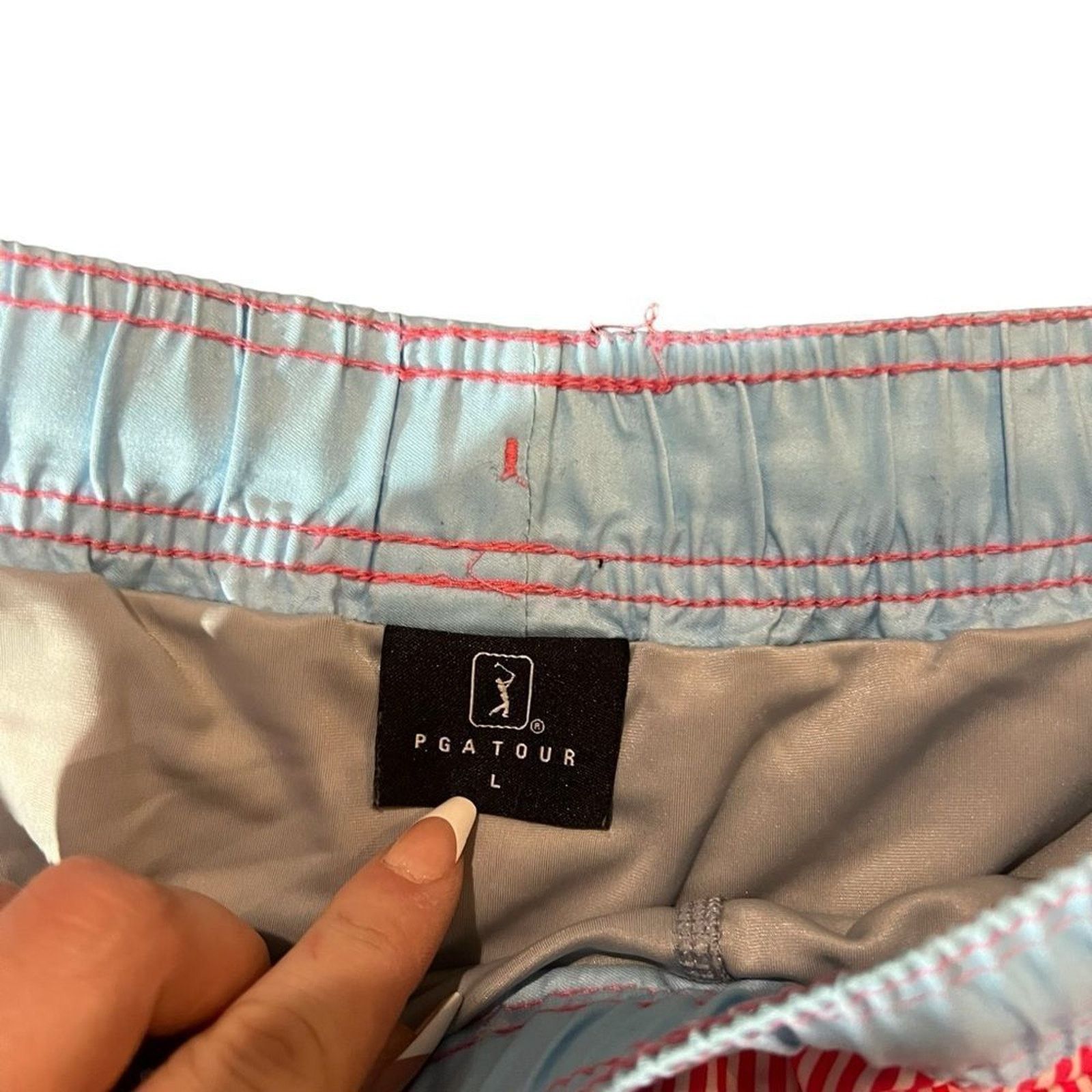 PGA Tour PGA TOUR Mens Board Shorts Swim Trunks Size Large Red White Size US 34 / EU 50 - 3 Thumbnail