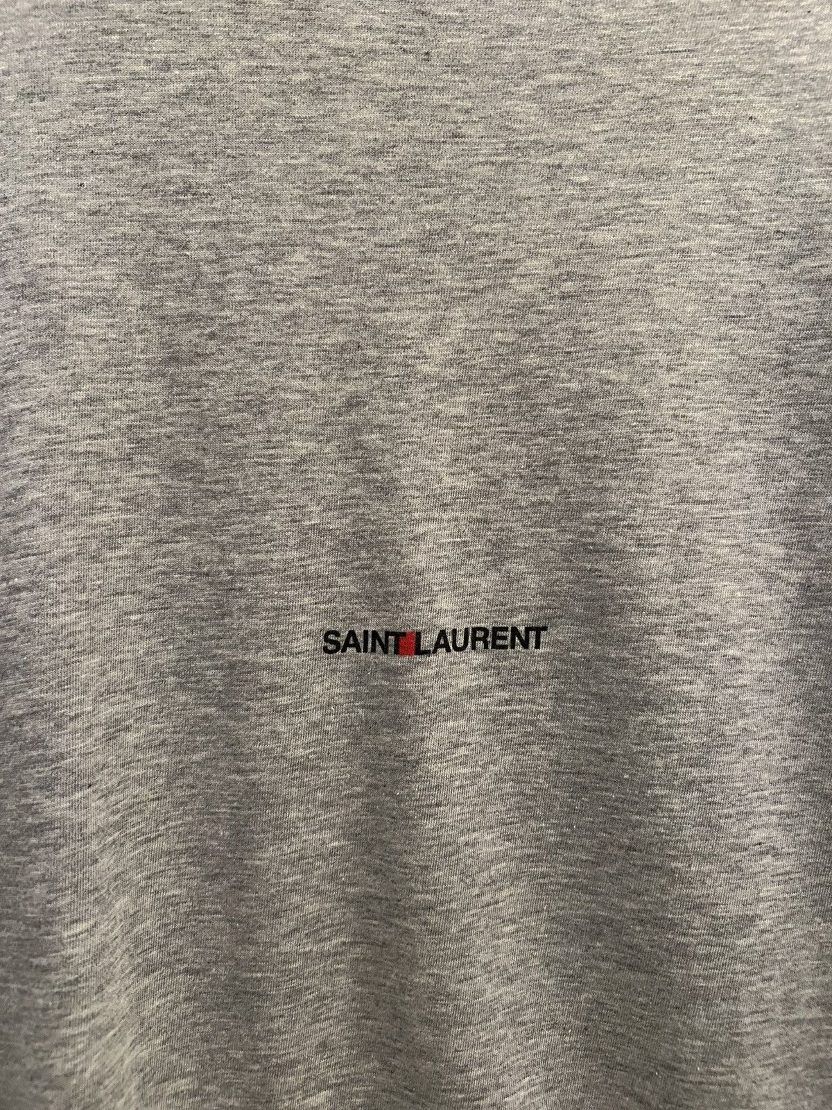 Saint Laurent Paris × Yves Saint Laurent Grey Saint Laurent Logo Tee Size US M / EU 48-50 / 2 - 2 Thumbnail