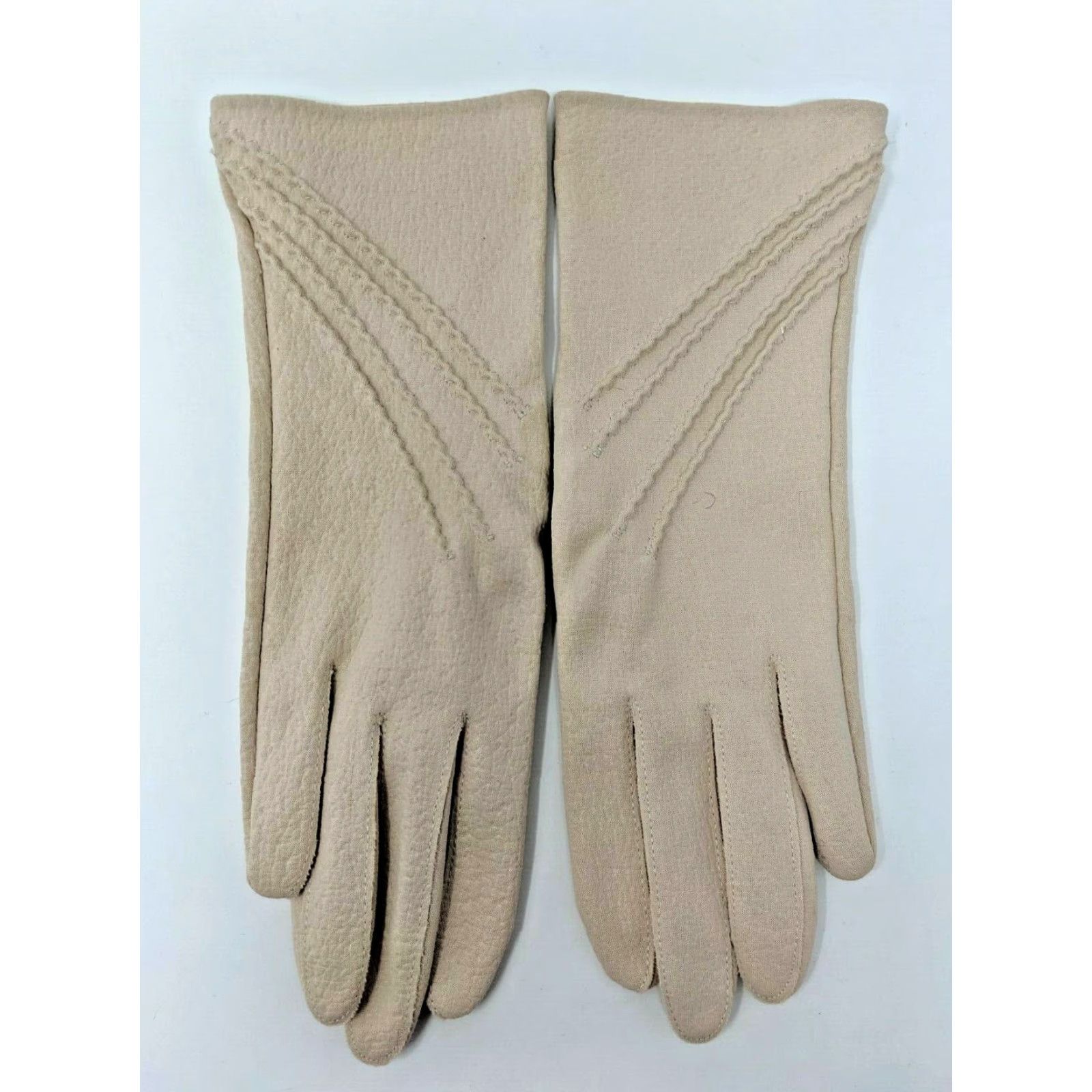 Vintage VINTAGE Hansen Gloves Ladies Beige Tan Size 6 1/2 Textured Womens INade by Pignylon Hansen Gloves Beige Tan Womens Size 6 1/2 Textured Size ONE SIZE - 2 Thumbnail