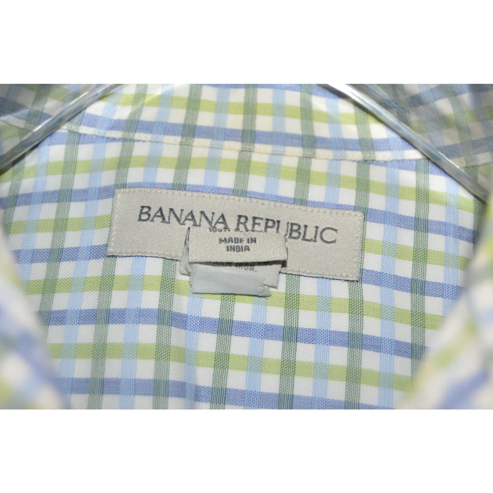 Banana Republic VINTAGE Banana Republic Men’s L/S shirt SZM Green-Blue-White Plaid Cotton Beige? Size US M / EU 48-50 / 2 - 4 Thumbnail