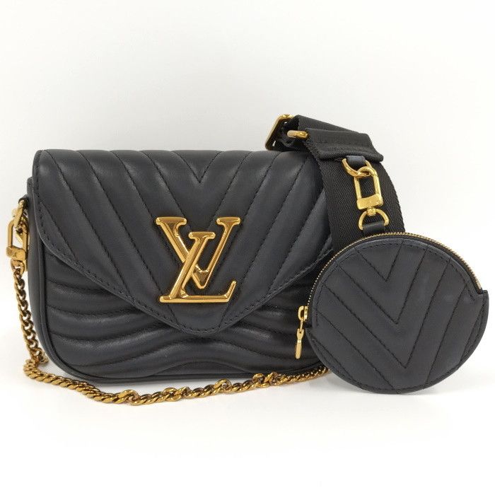 image of Louis Vuitton Shoulder Bag Multi Pochette Pouch Leather Black, Women's